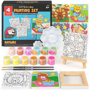  Arteza Kids Juego de pintura de témpera, 16 colores ricos y no  tóxicos lavables (13.5 oz/13.5 fl oz), suministros de arte para pintura de  dedos, pintura de esponja y pintura de