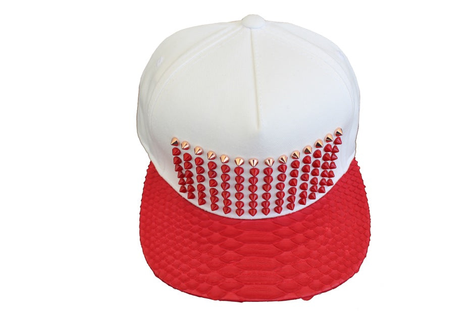 Red Studded Python Strapback