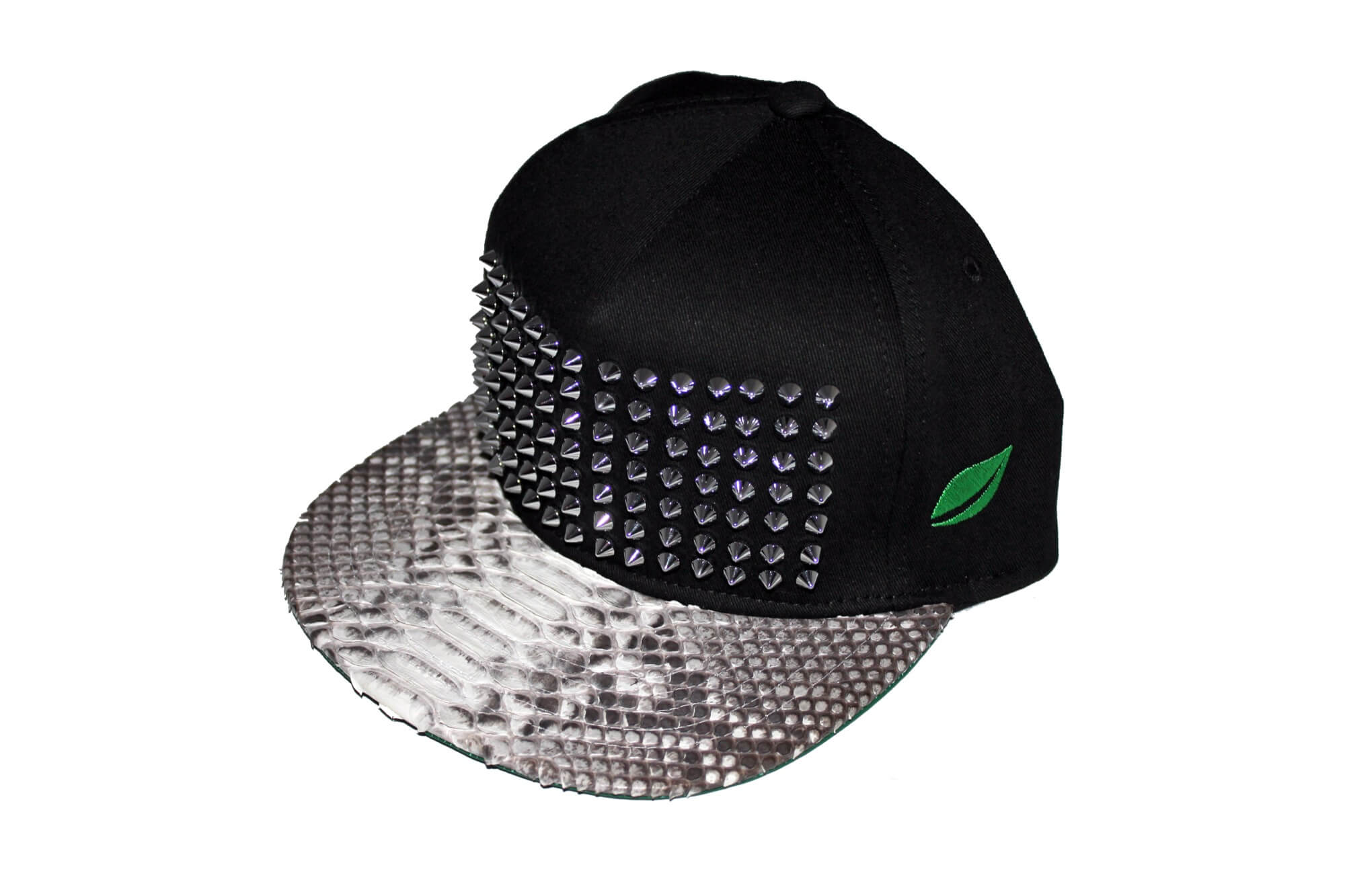 Natural Python Studded Strapback