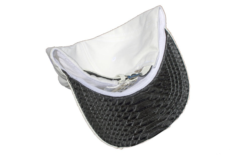 All White Everything Python Studded Strapback