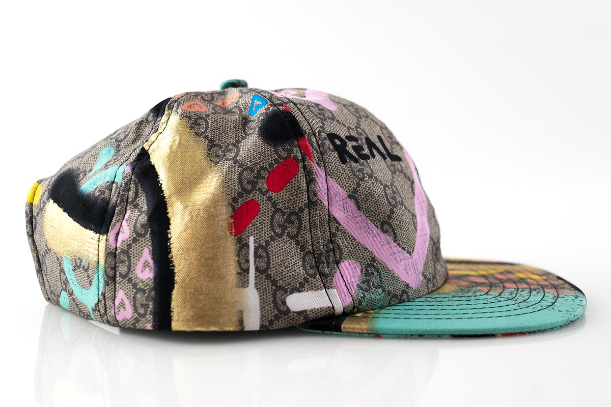 GucciGhost Graffiti Silk Scarf Cut & Sew Hat