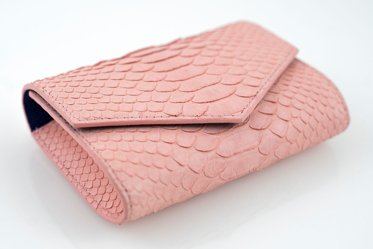 Pink Python Skin Envelope Wallet