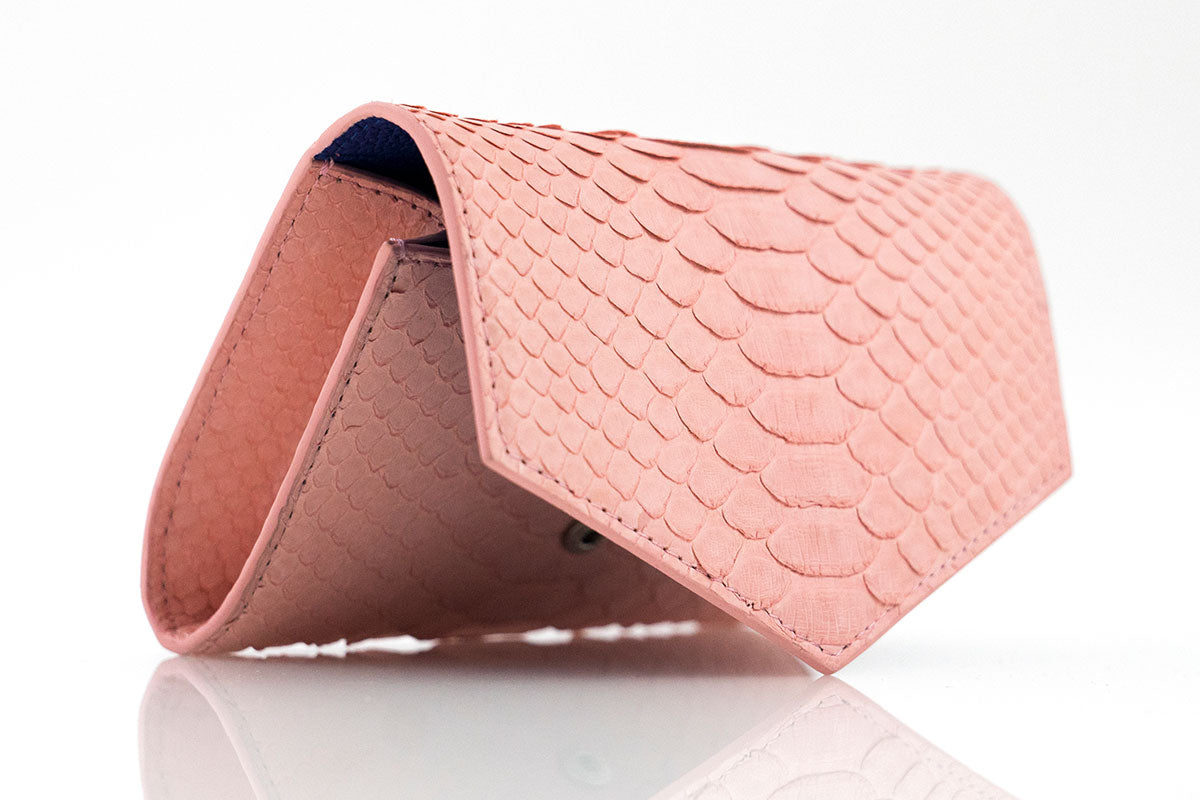 Pink Python Skin Envelope Wallet