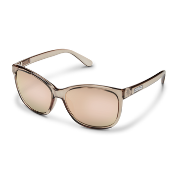 Suncloud Optics Sashay Transparent Taupe Sunglasses: Polarized Pink Gold Mirror
