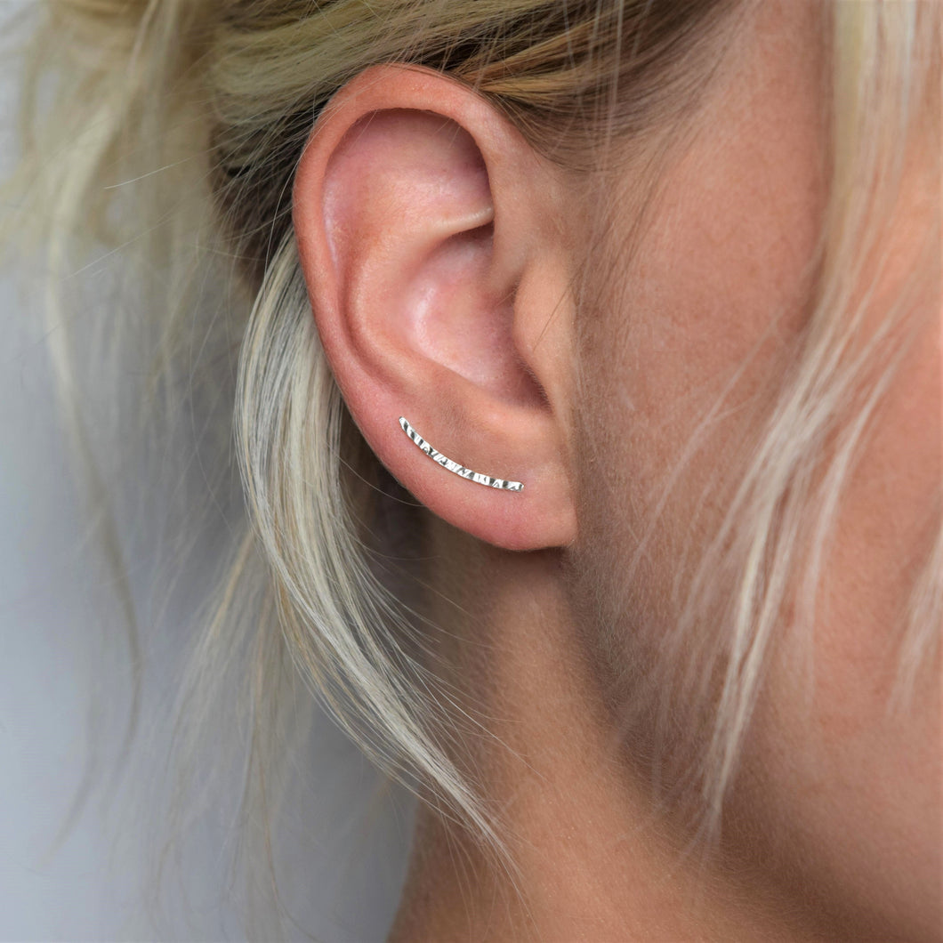 Silver Ear Climber | Handmade Earrings 