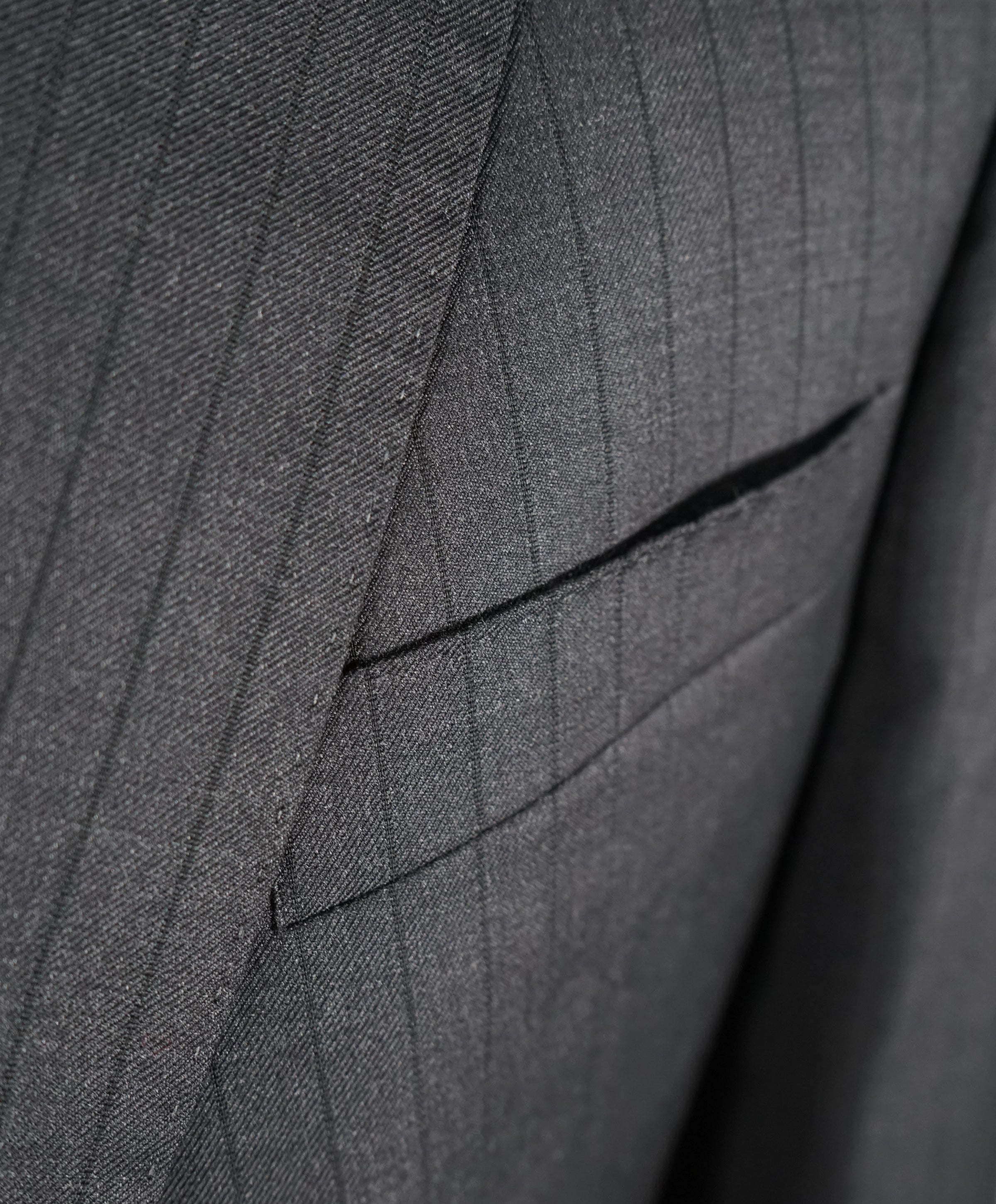 ARMANI COLLEZIONI -Gray & Charcoal Stripe Slim “M Line” Wool Suit