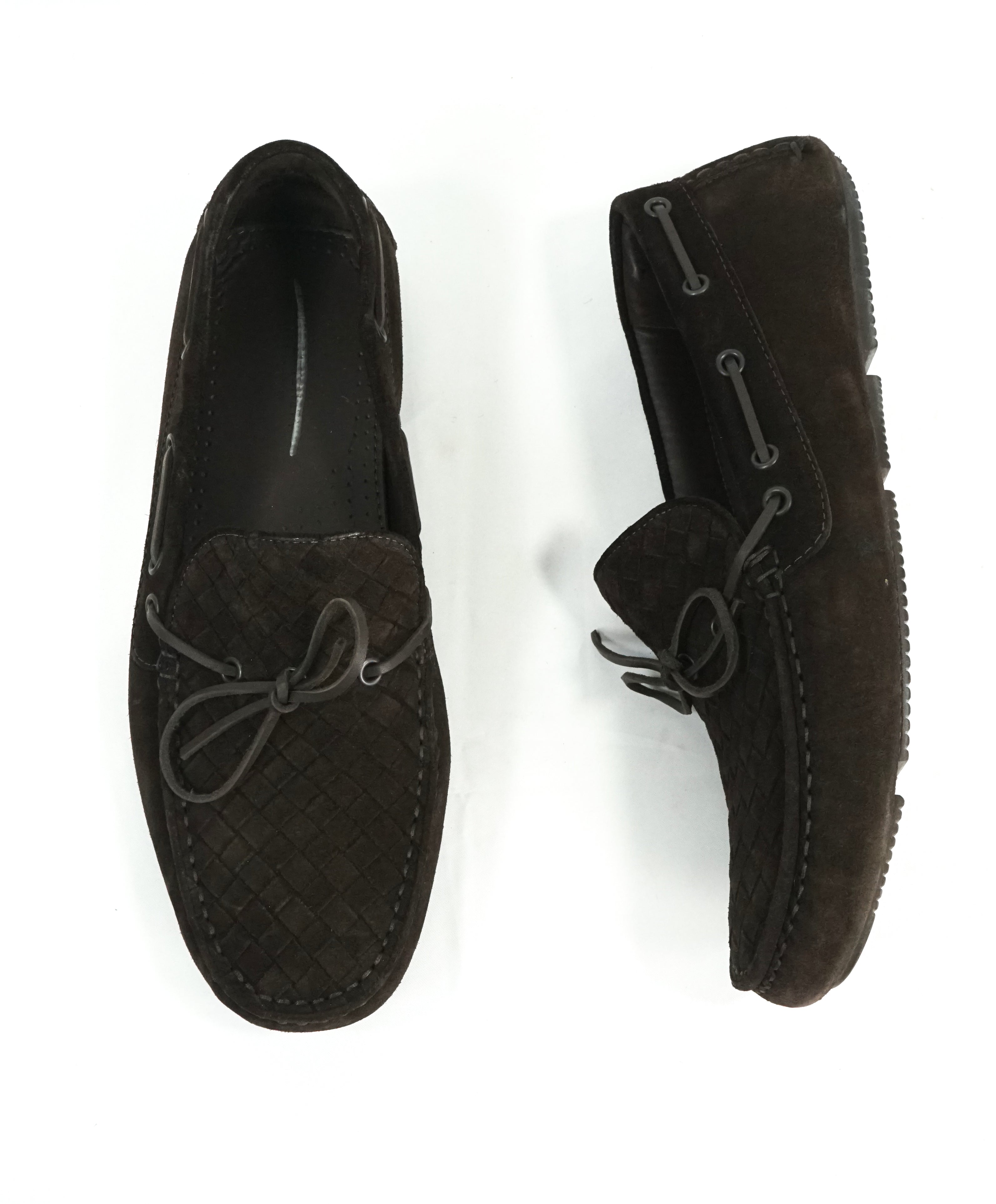 woven suede loafers