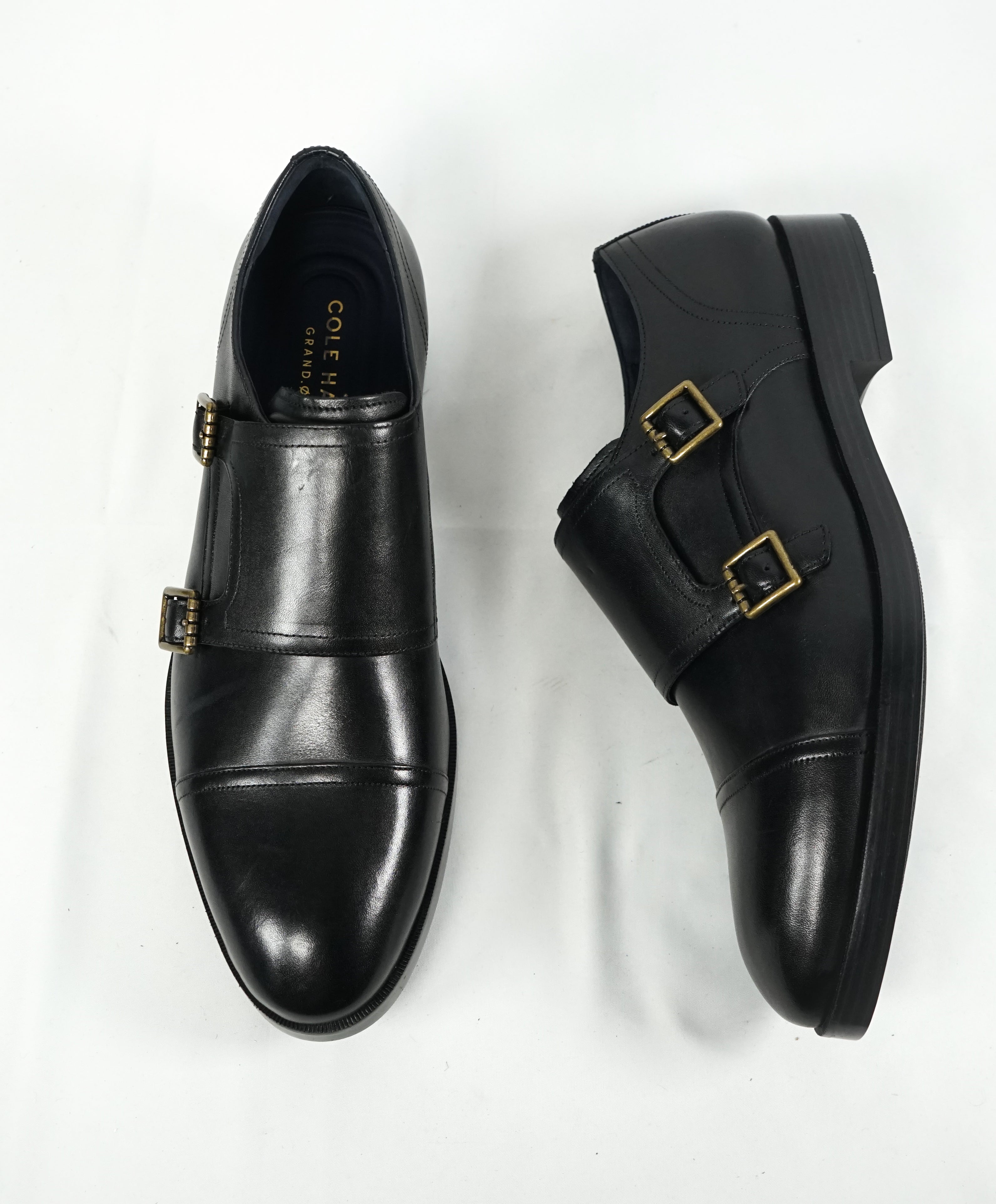 cole haan monk strap black