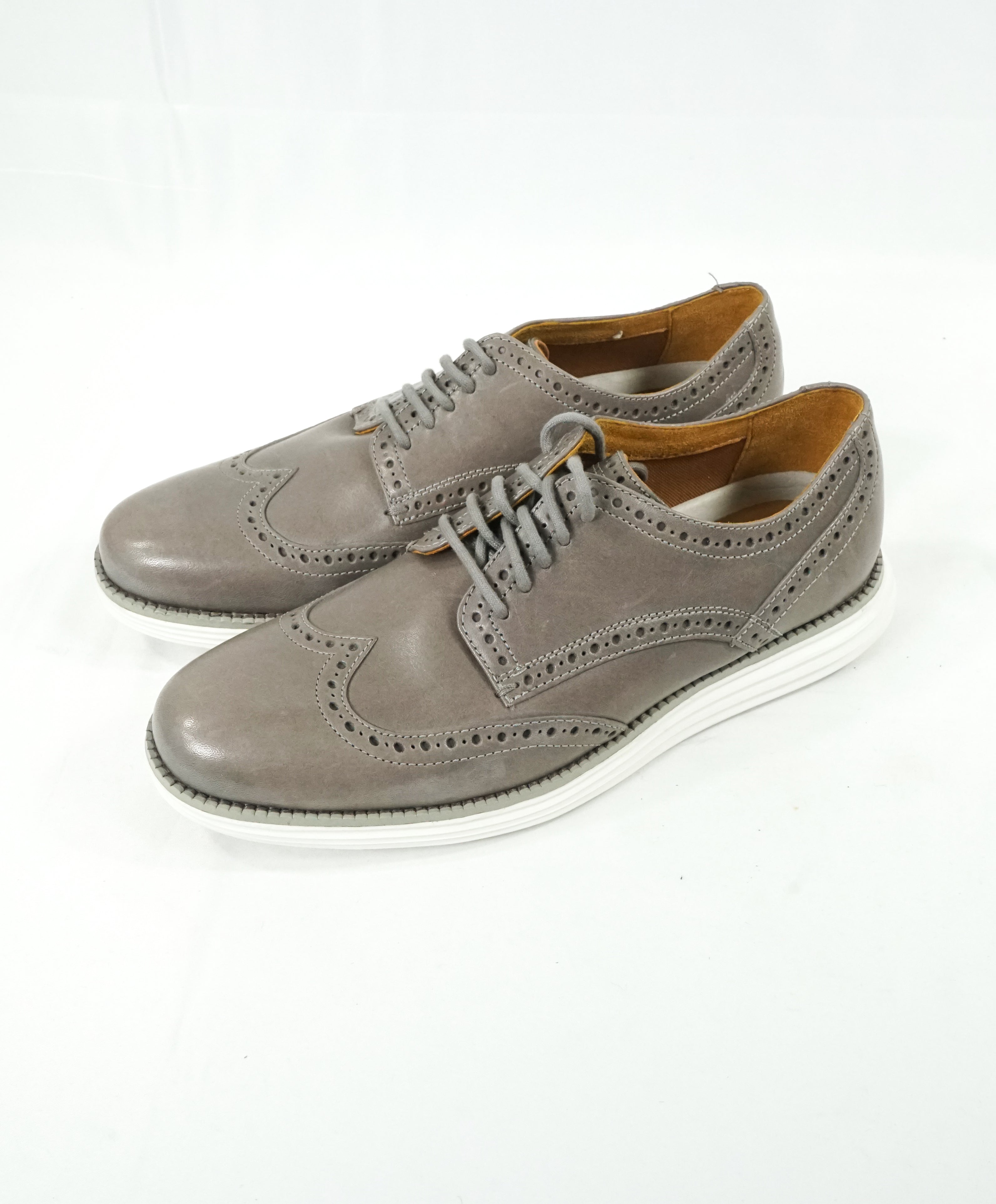 Grand OS Gray Leather Brogue Oxfords 