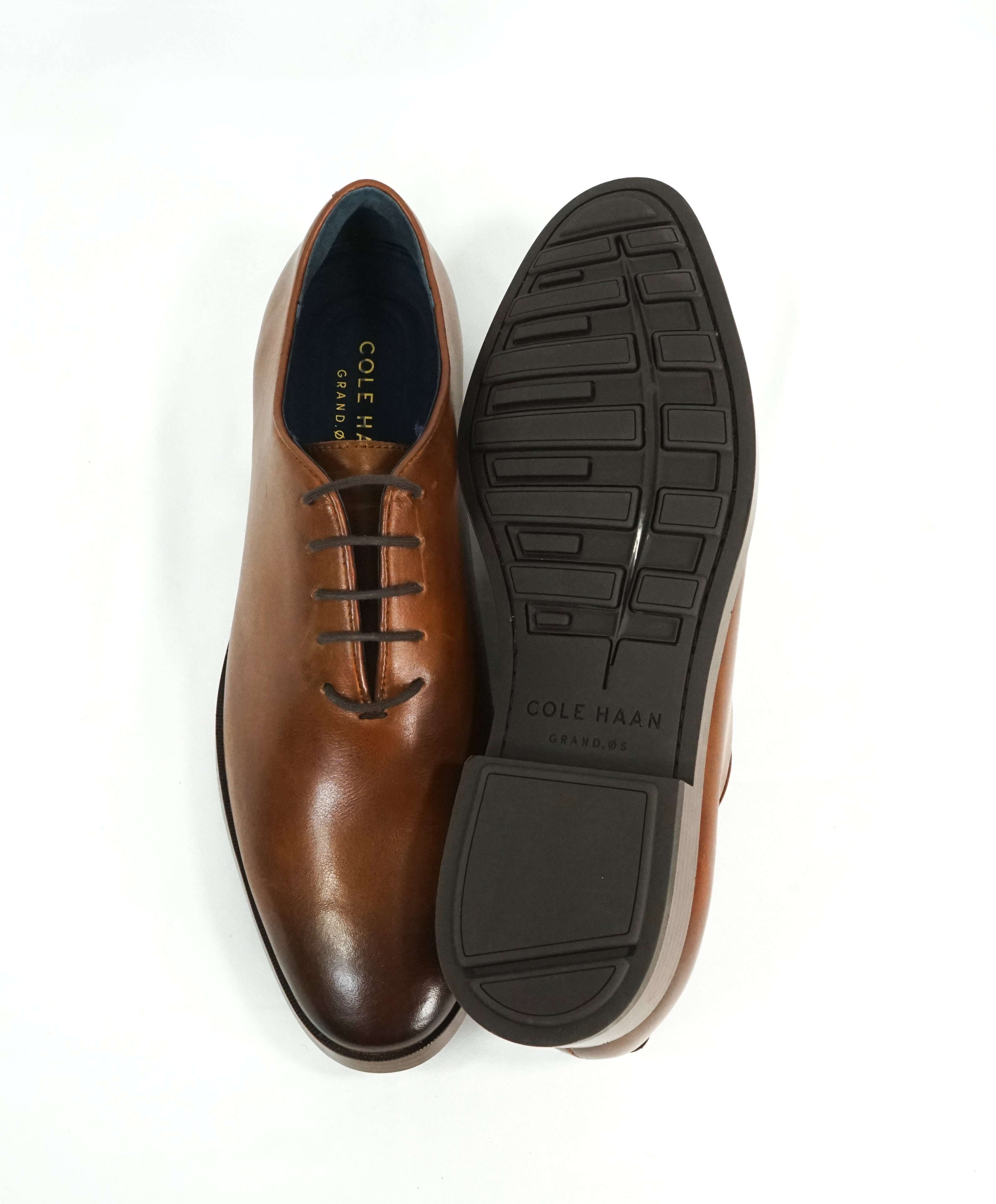 COLE HAAN - Air Grand OS "Jefferson Wholecut" Sleek Brown Padded Oxfor