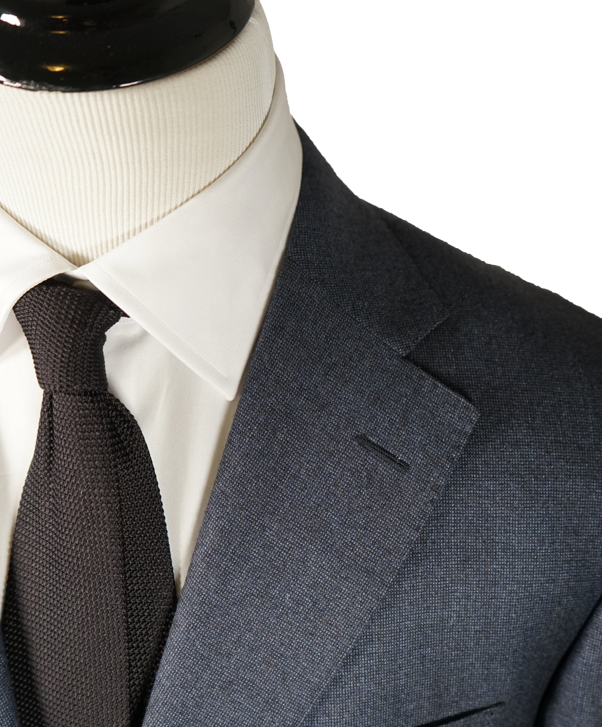 CORNELIANI - Medium Blue Birdseye Textured Suit 18,25 Microns