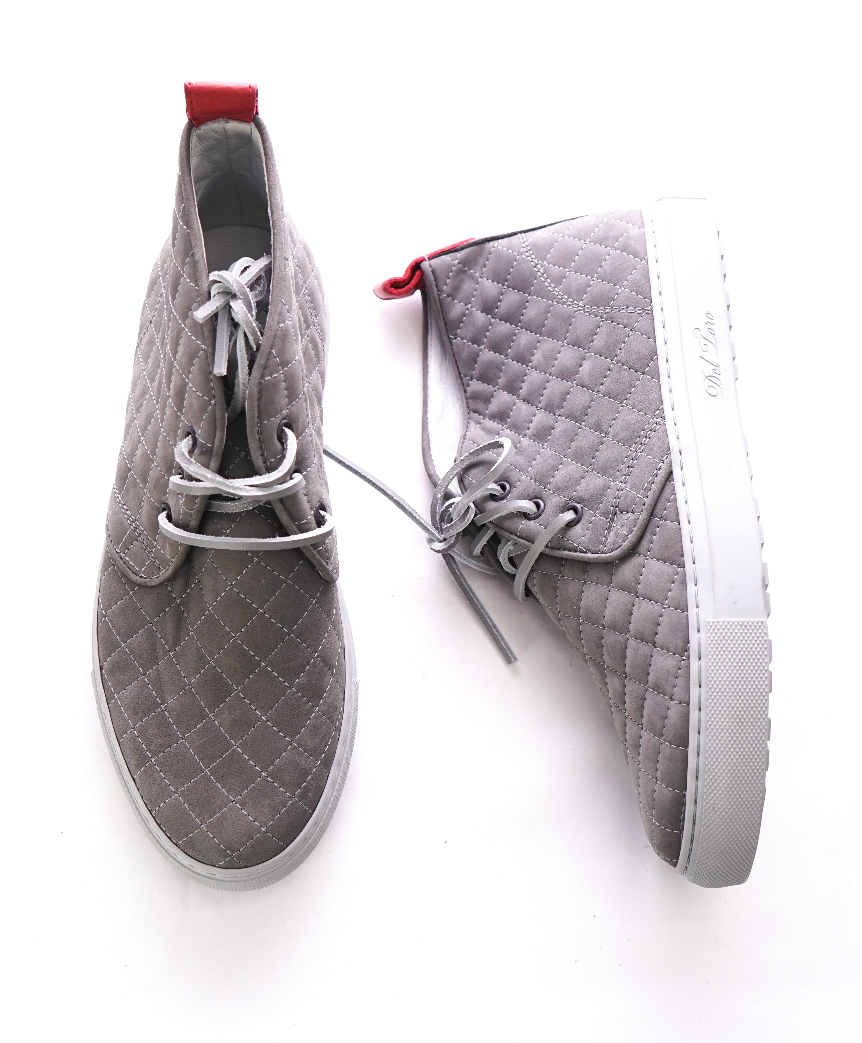 Made in Italy Gray Quilted Leather High 