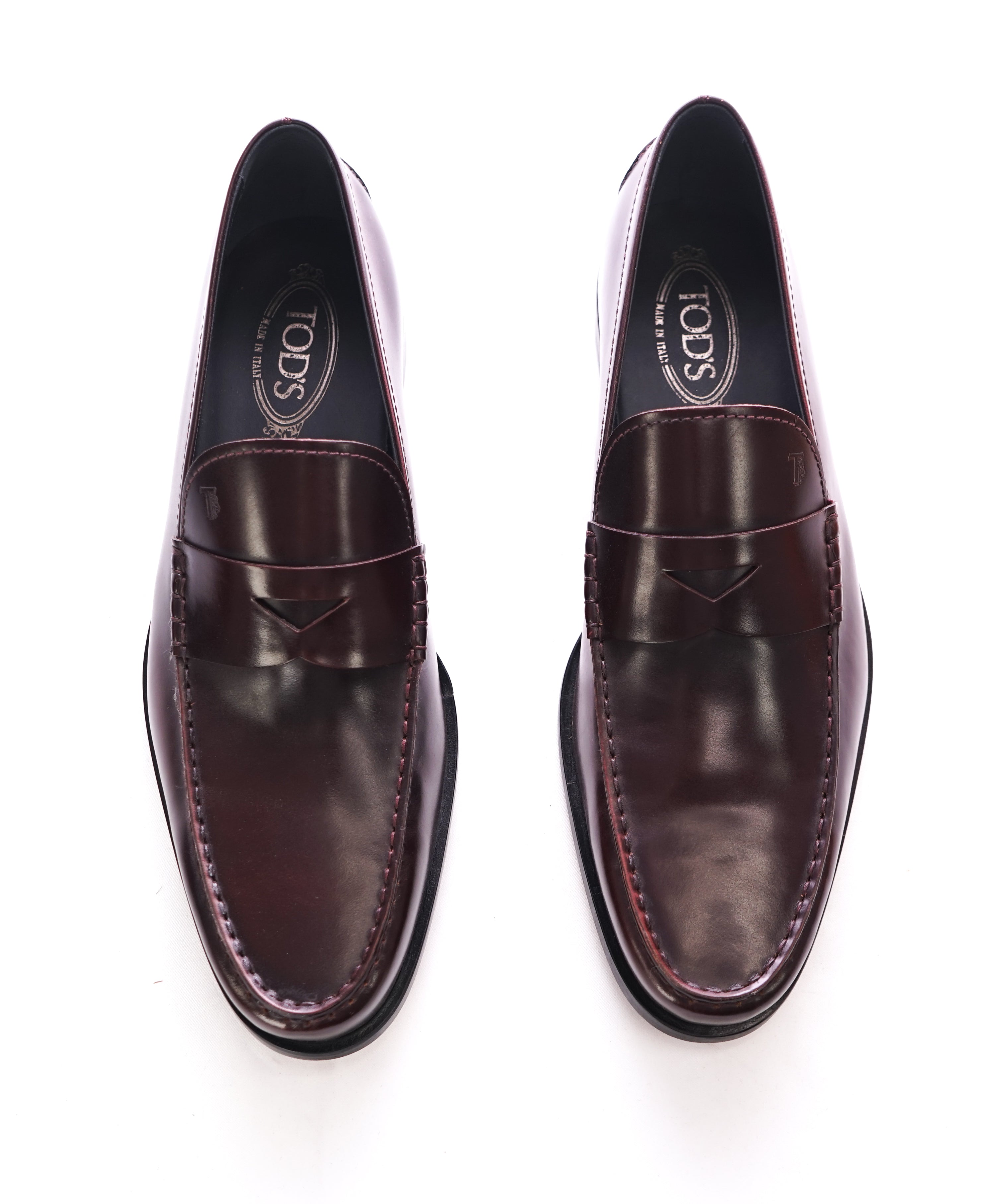 TOD’S - Burgundy Oxblood Penny Loafers “Boston /Devon” Leather Sole ...