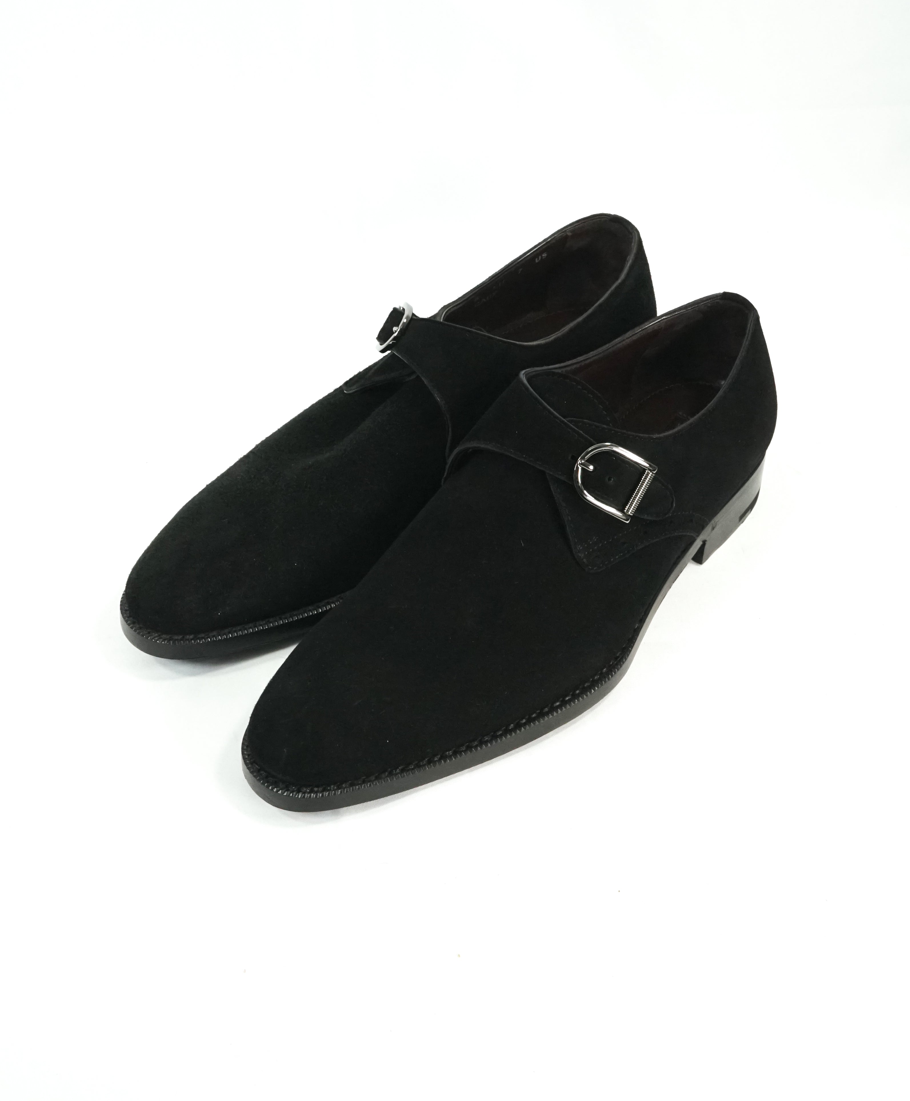 black suede monk shoes