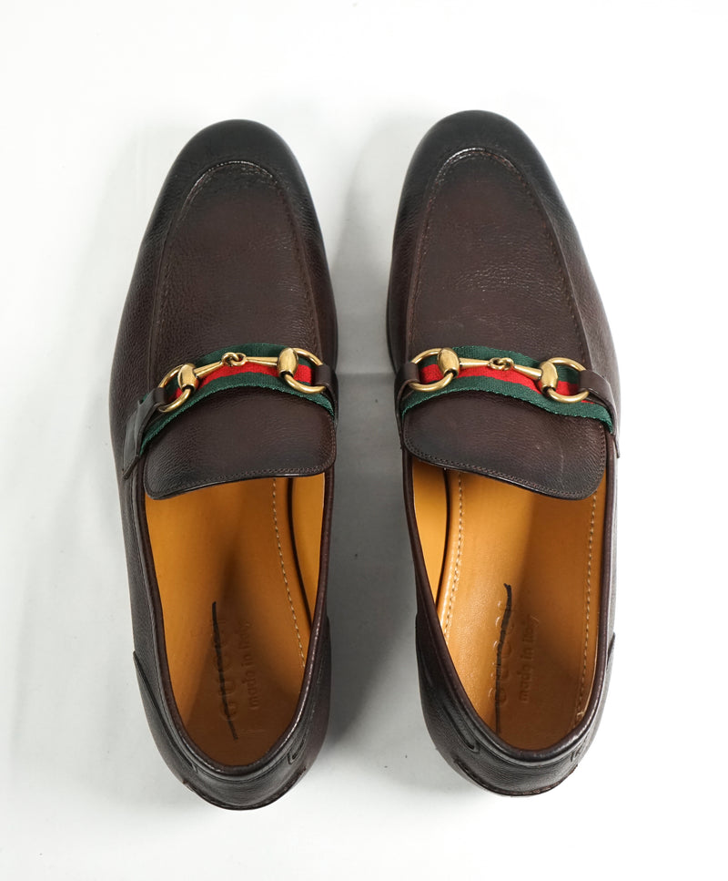 GUCCI - Iconic Green & Red Stripe Horsebit Loafers - 10 – Luxe Hanger