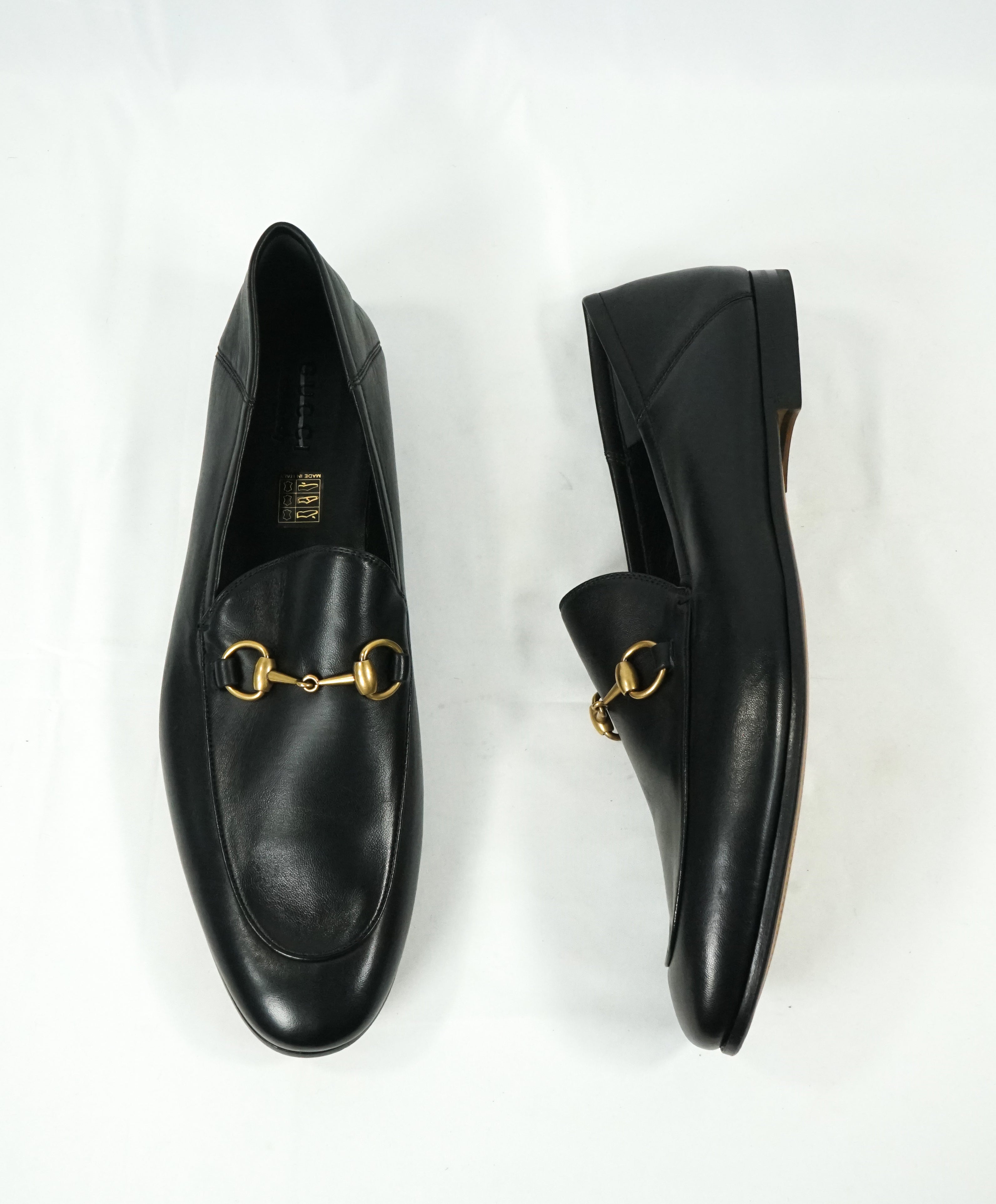 black and gold gucci loafers