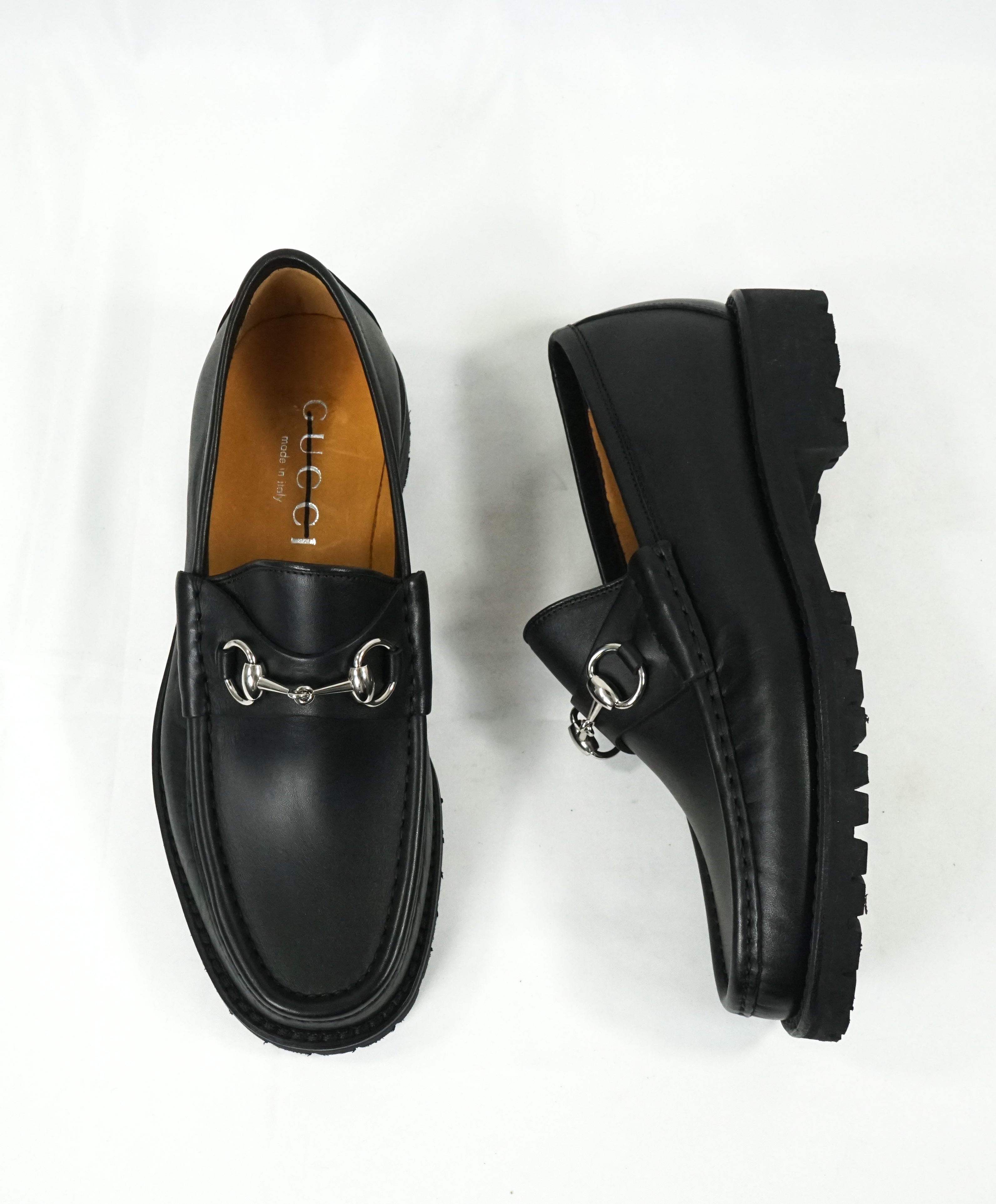 gucci lug sole loafer brown