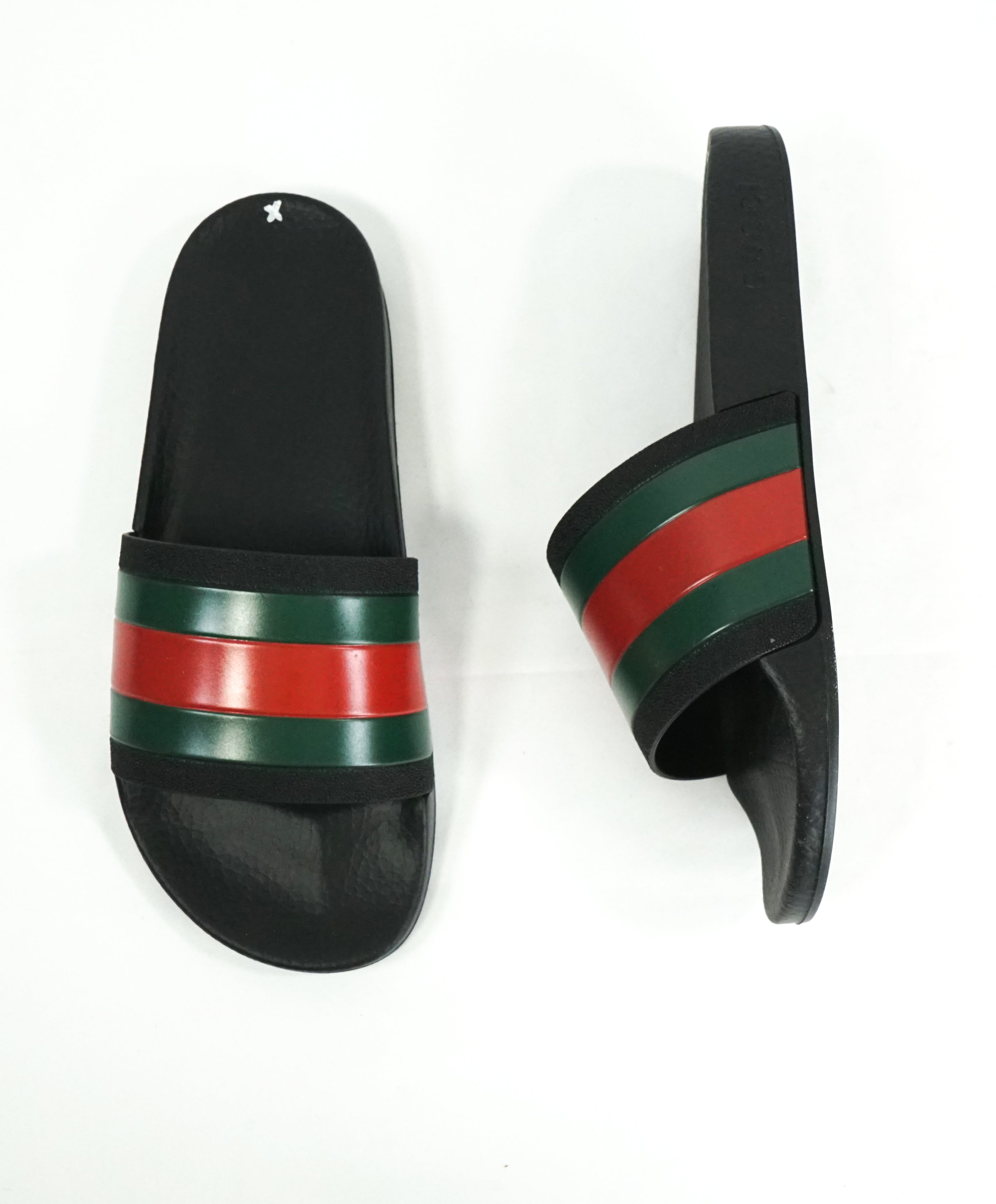 black green red gucci slides