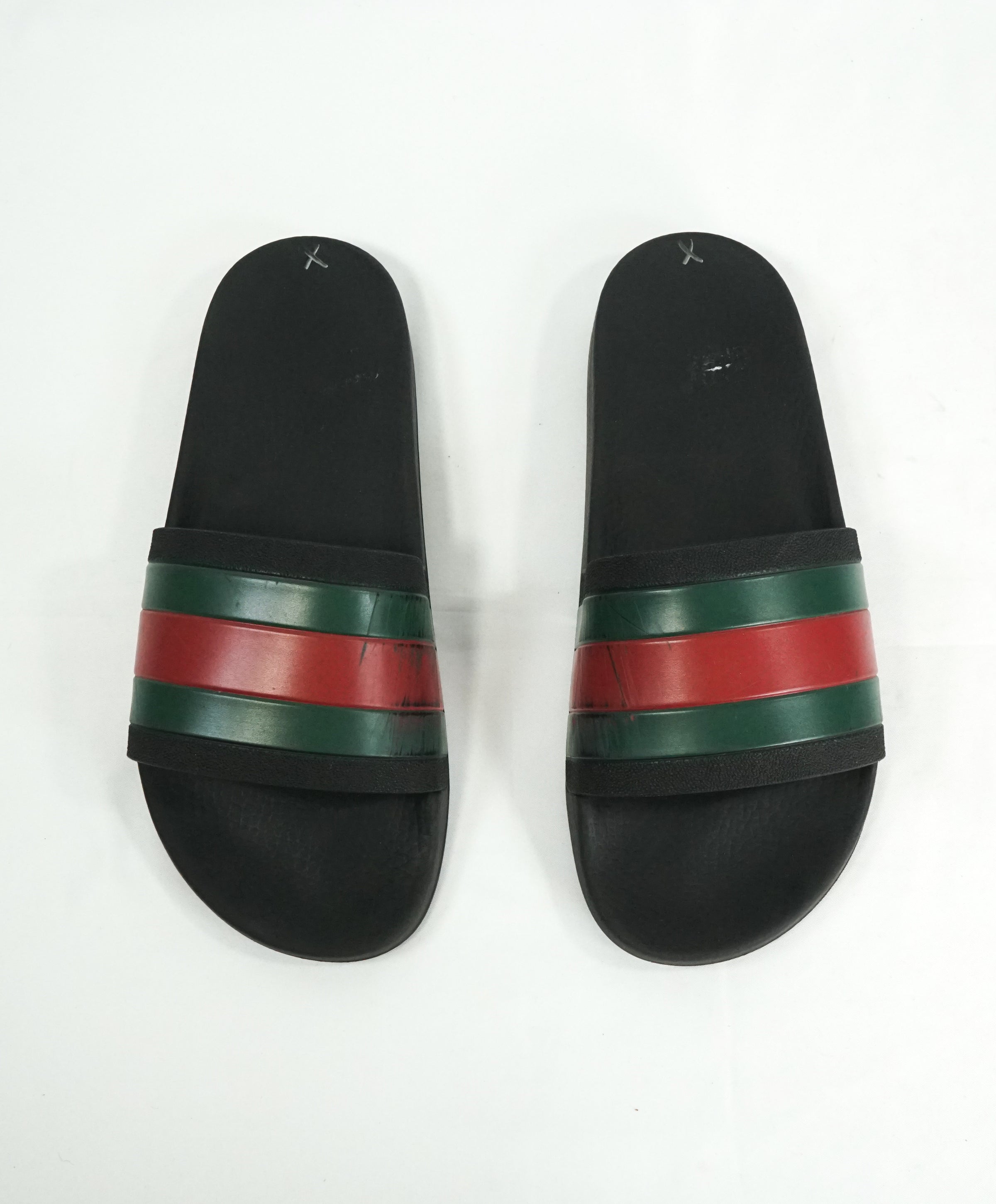 GUCCI - Iconic Green & Red Stripe Slides 