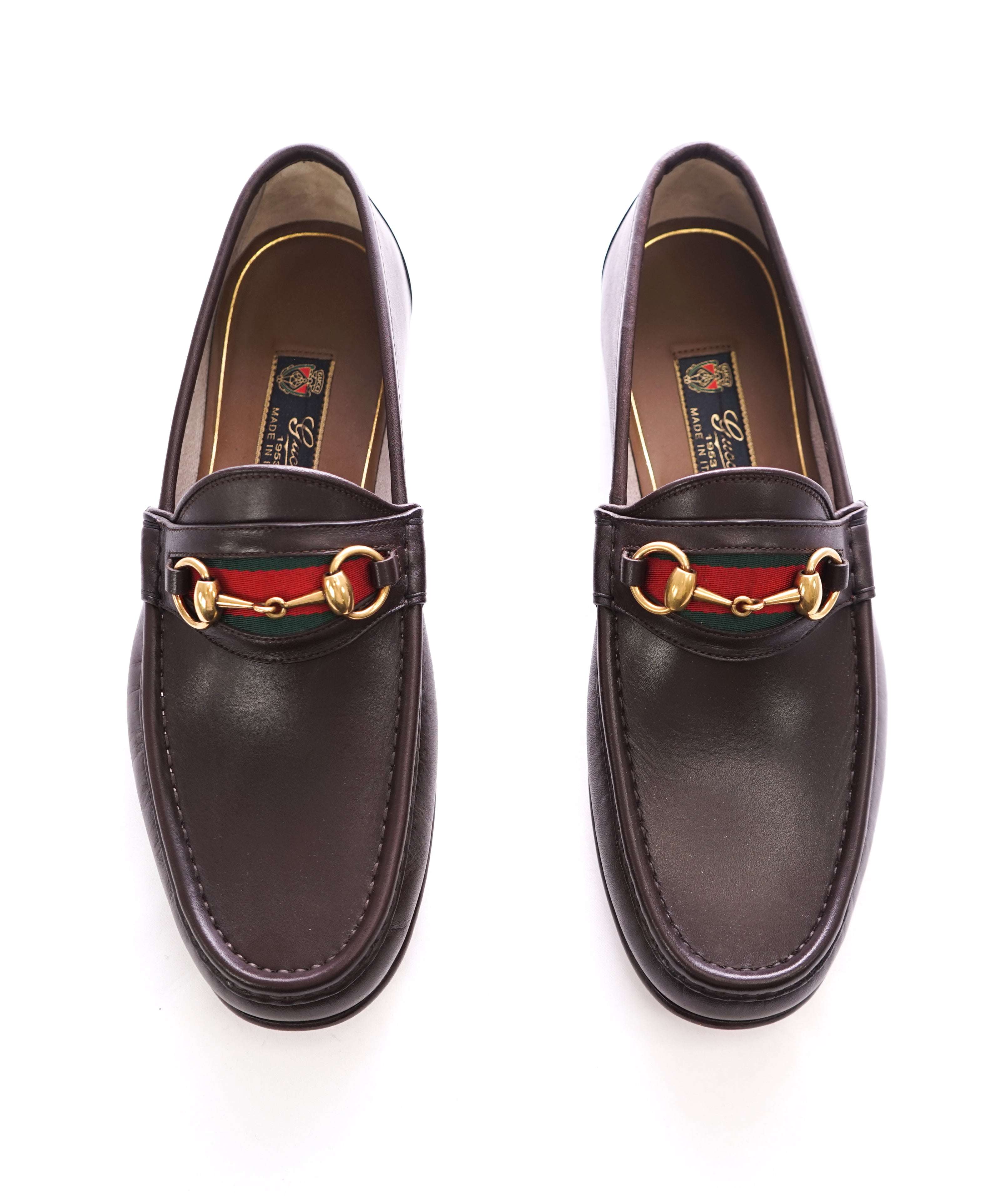 GUCCI - Horse-bit Leather sole Loafers Brown With Logo Detail Iconic S ...