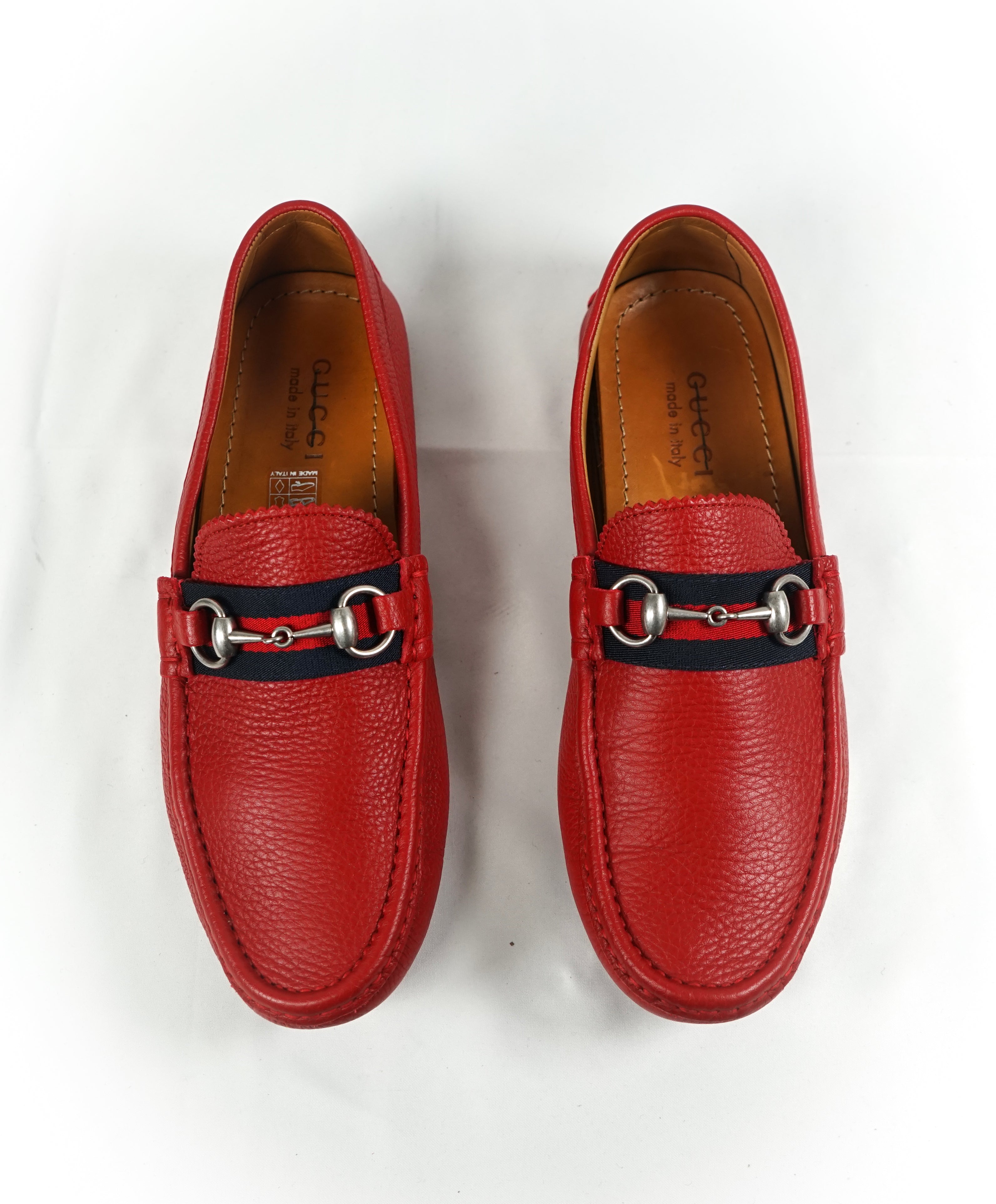 GUCCI - Red Horse-Bit Driving Loafers With Web Detail - 8 – Luxe Hanger