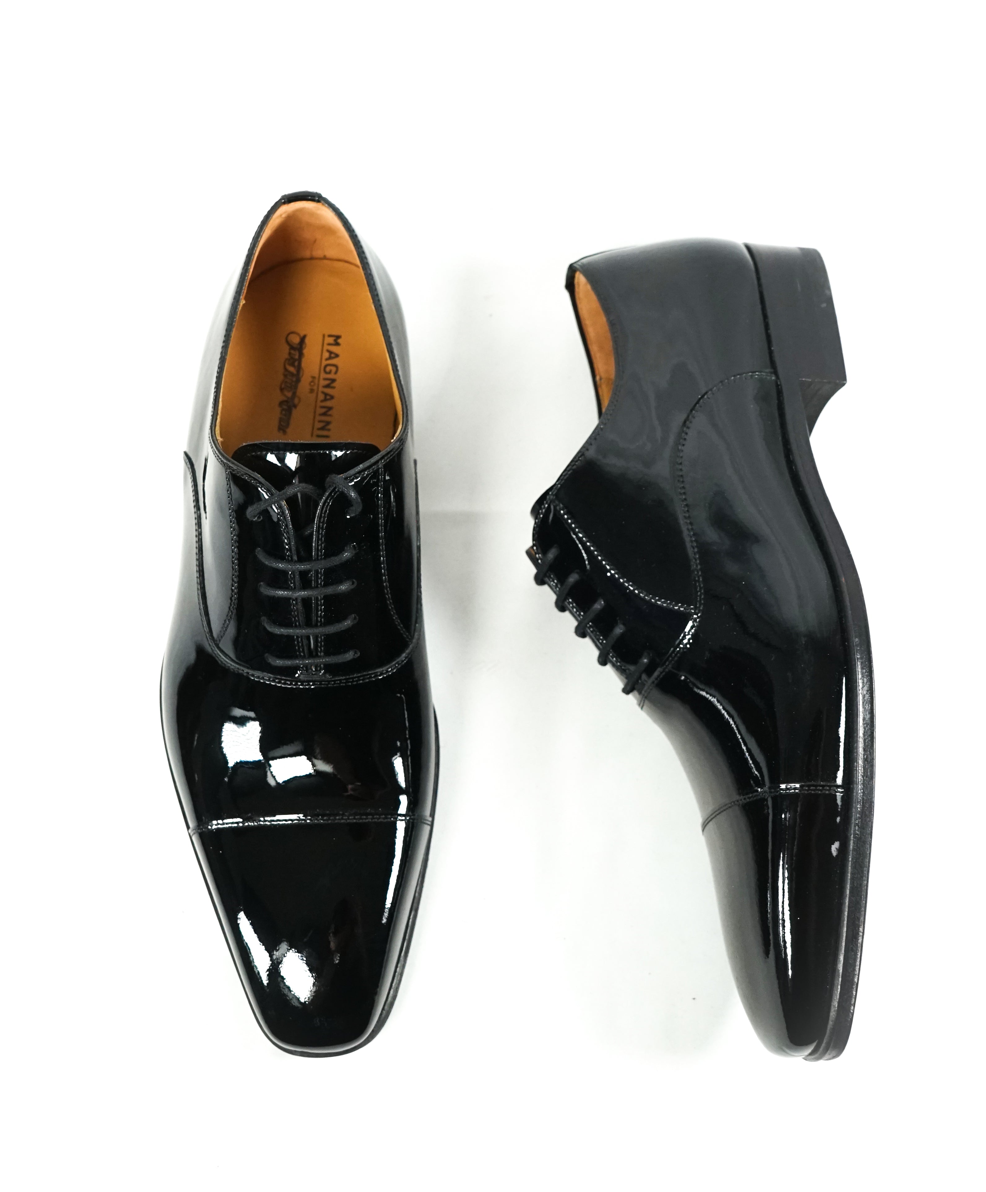 Patent Leather Derby Cap-Toe Oxfords 