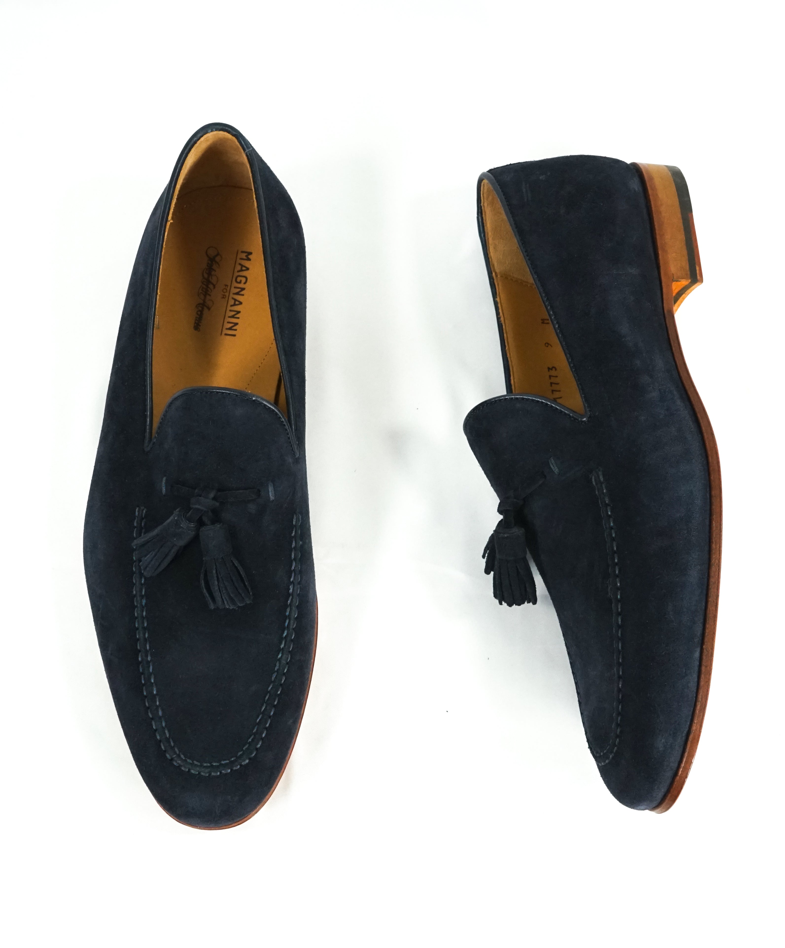 magnanni blue loafers