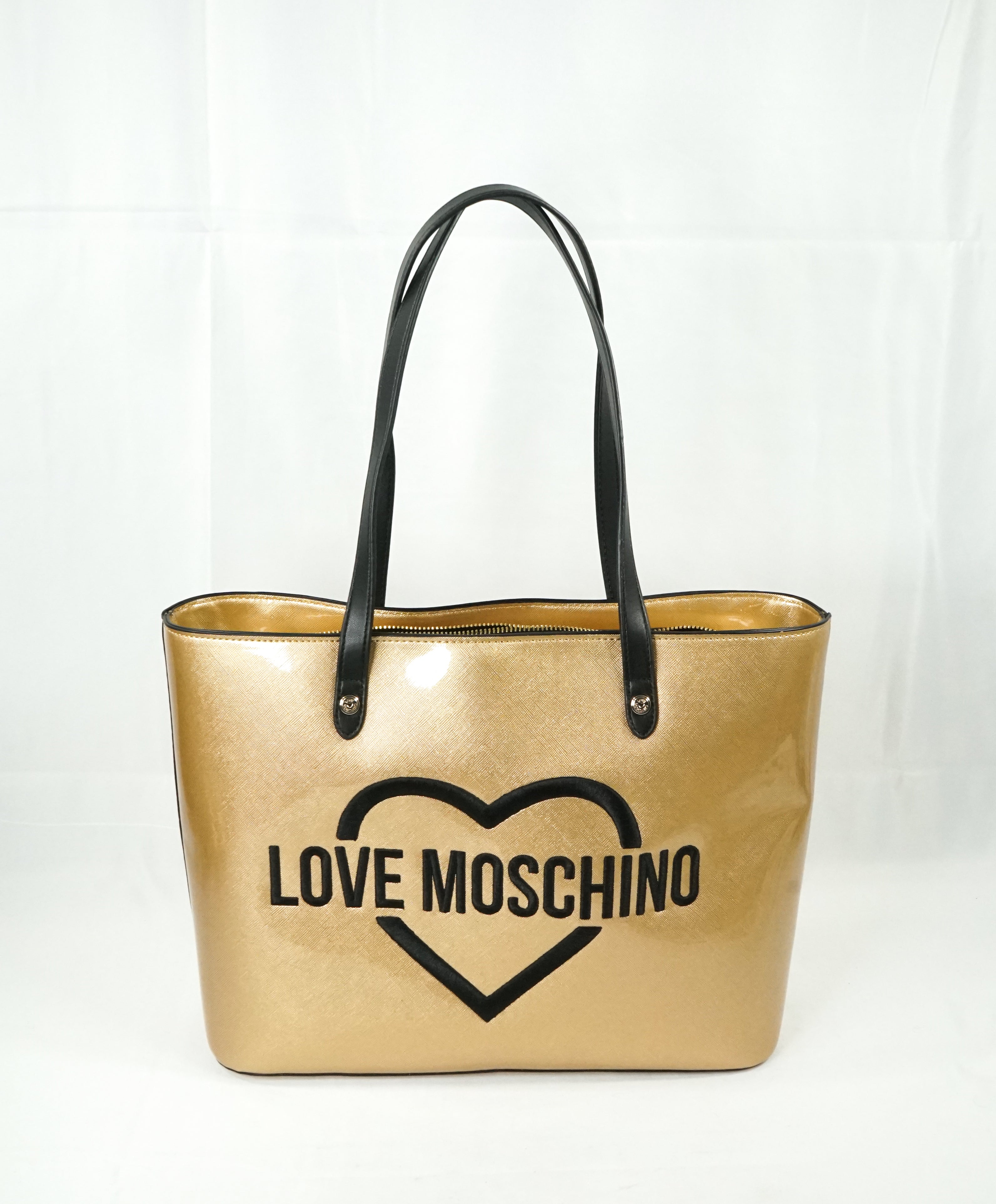 Gold Textured Logo Bag 