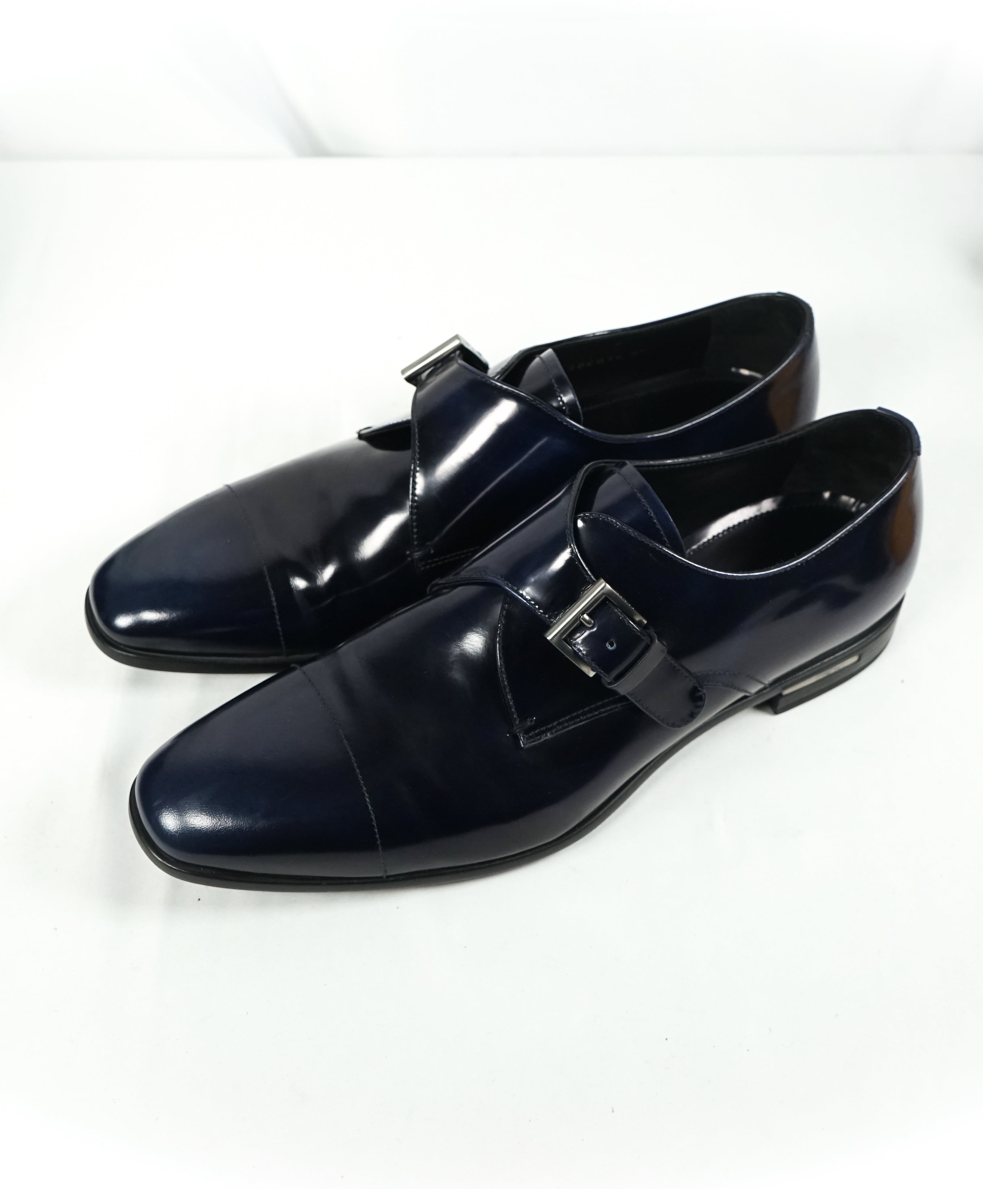 spazzolato leather monk strap loafer