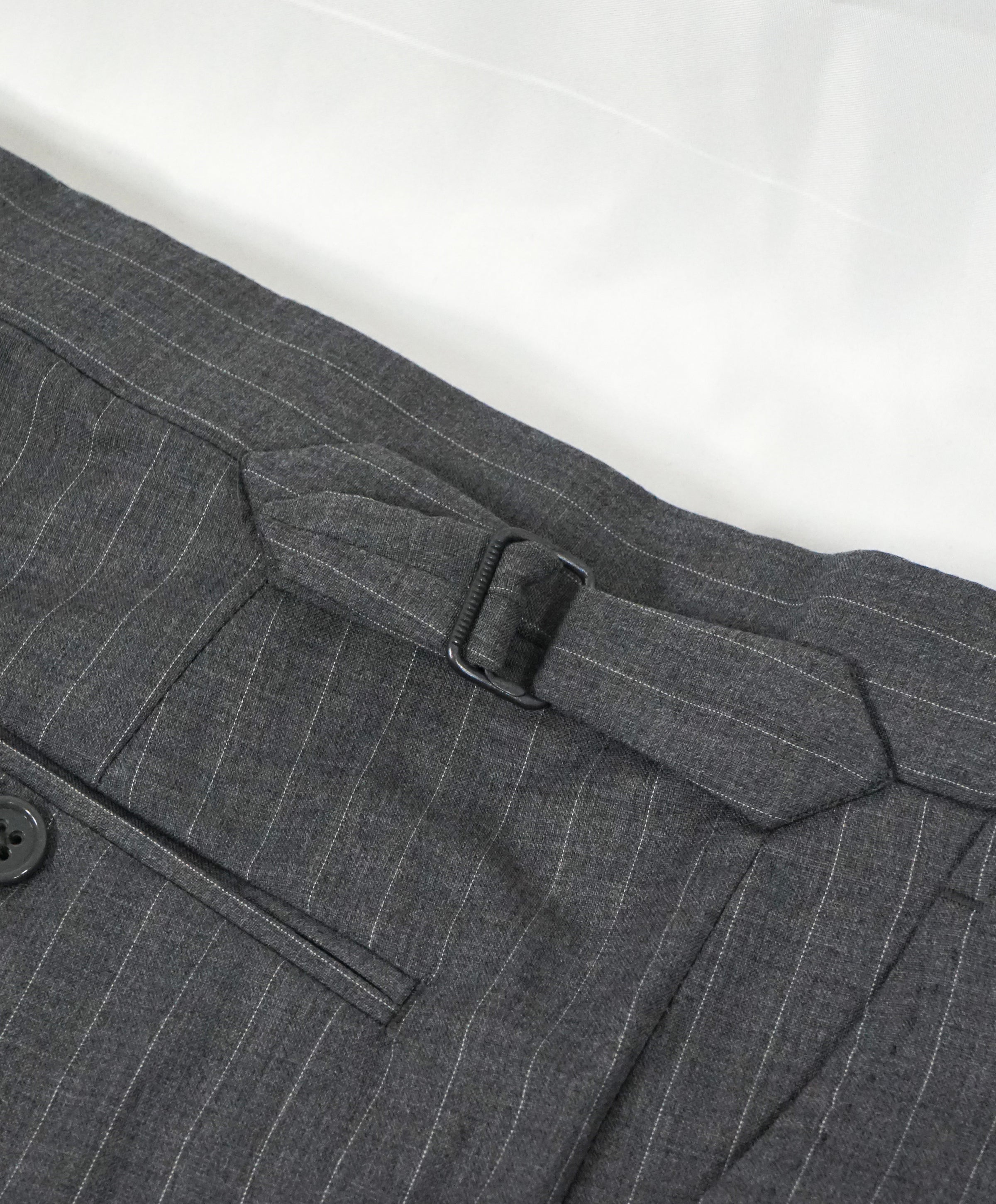 RALPH LAUREN PURPLE LABEL - Gray Pinstripe Suit W Side Tabs - 40R ...