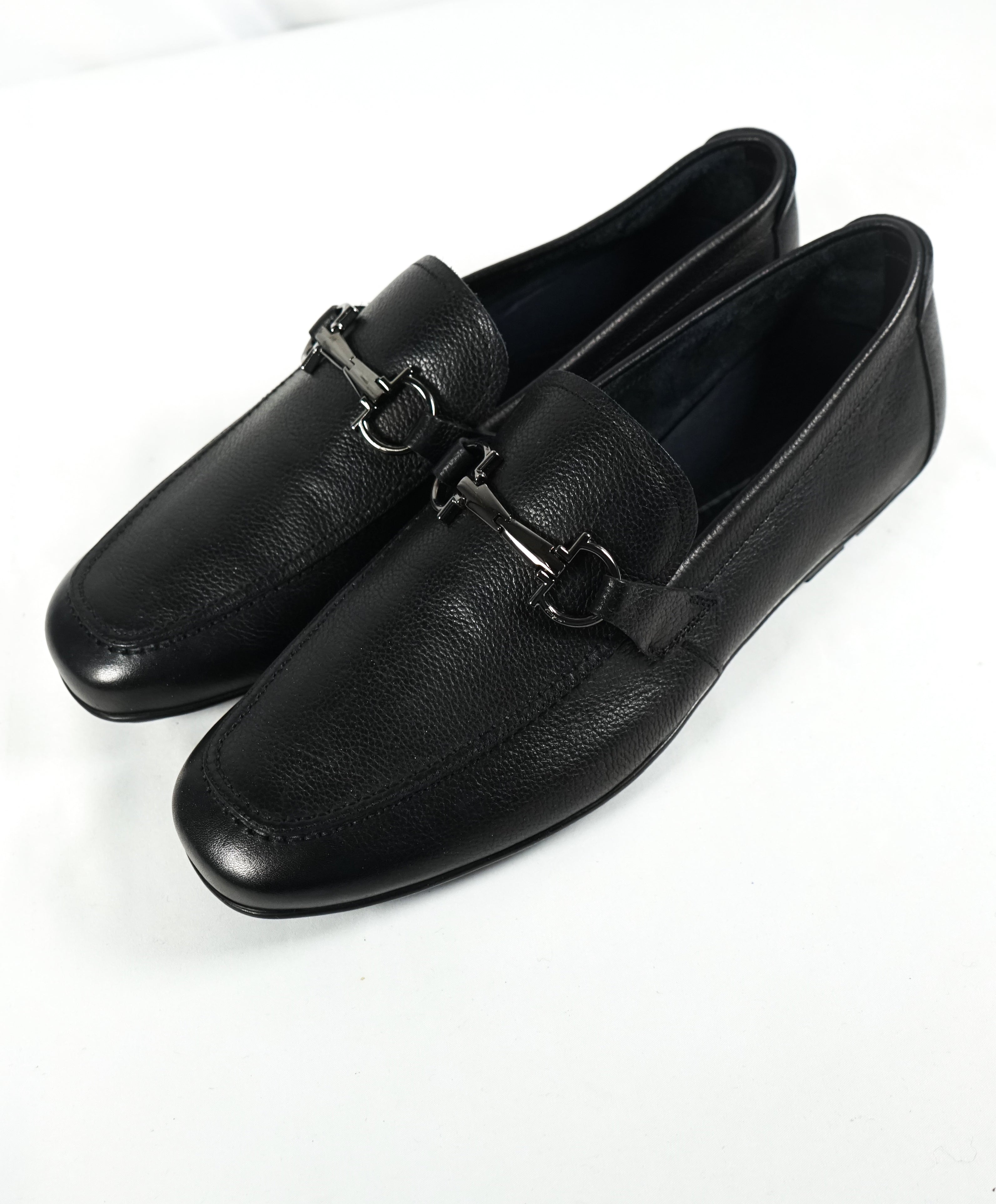 SALVATORE FERRAGAMO - “Nowell” Black Slip-On Gancini Venetian Loafers ...