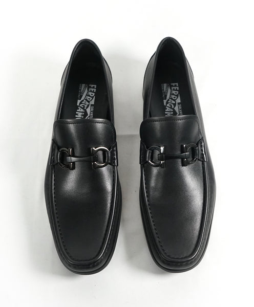 SALVATORE FERRAGAMO - “GRANDIOSO Gancini Bit Loafer Black Leather - 9