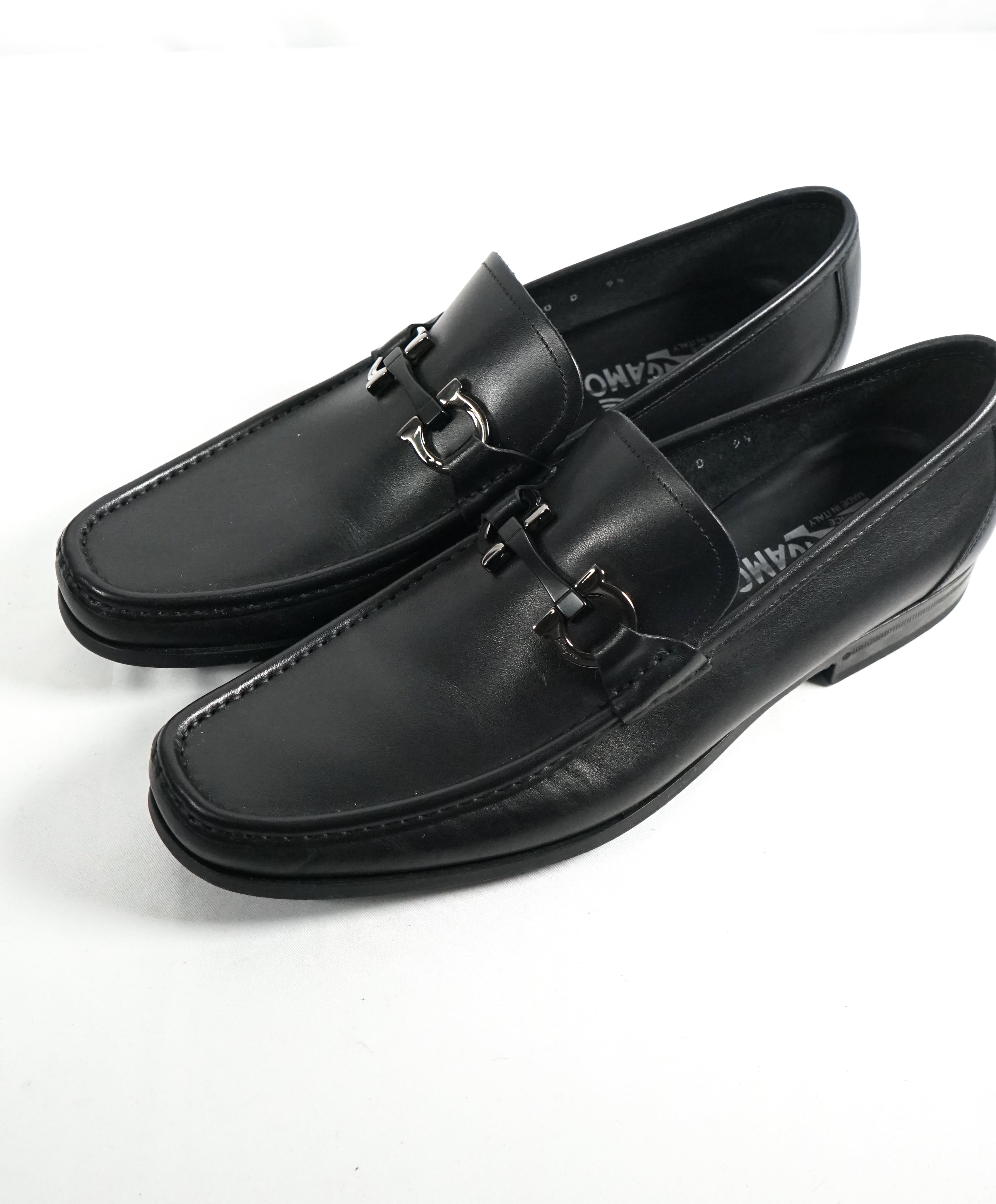 SALVATORE FERRAGAMO - “GRANDIOSO Gancini Bit Loafer Black Leather - 9