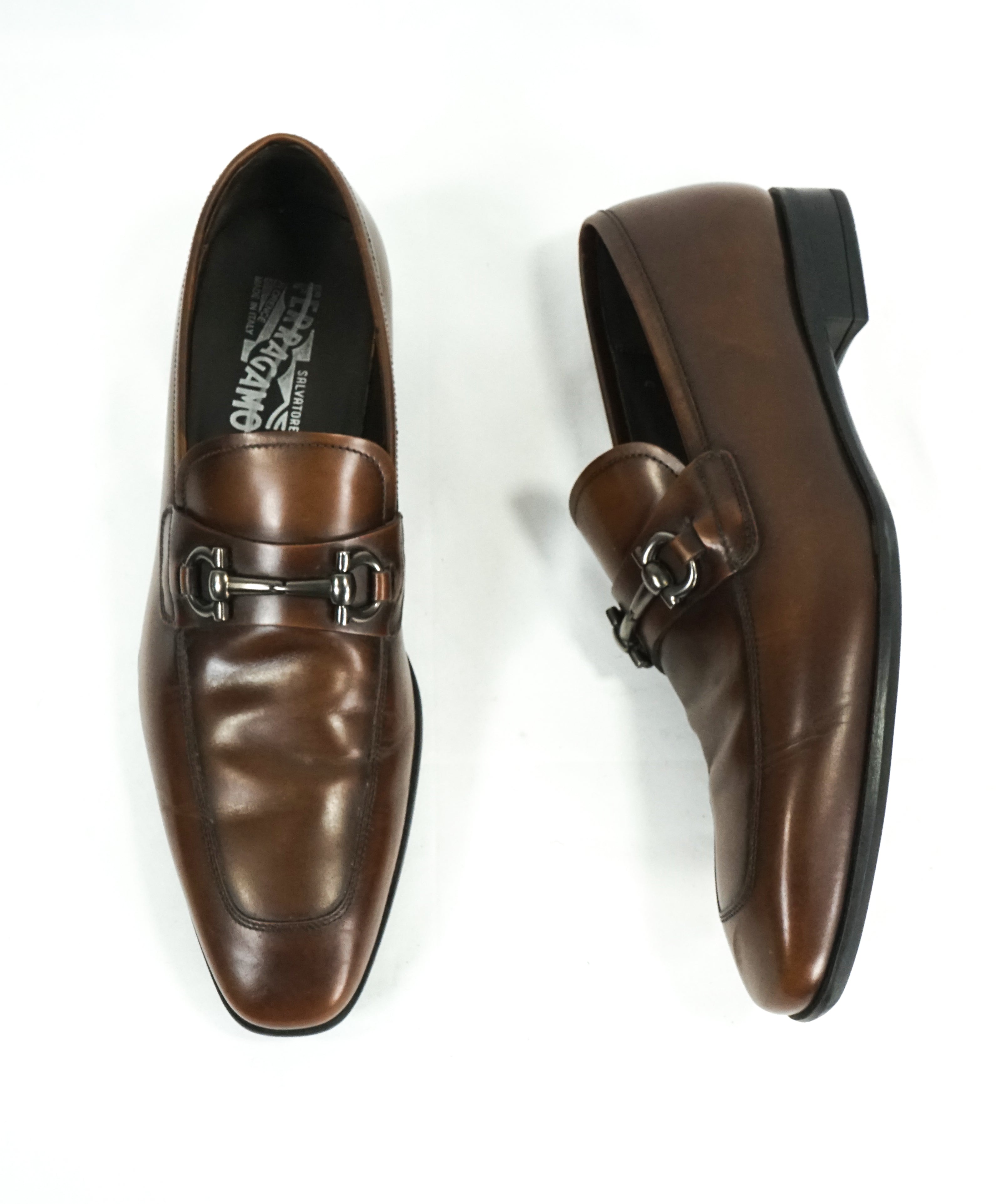 Gancini Bit Burnished Brown Leather 