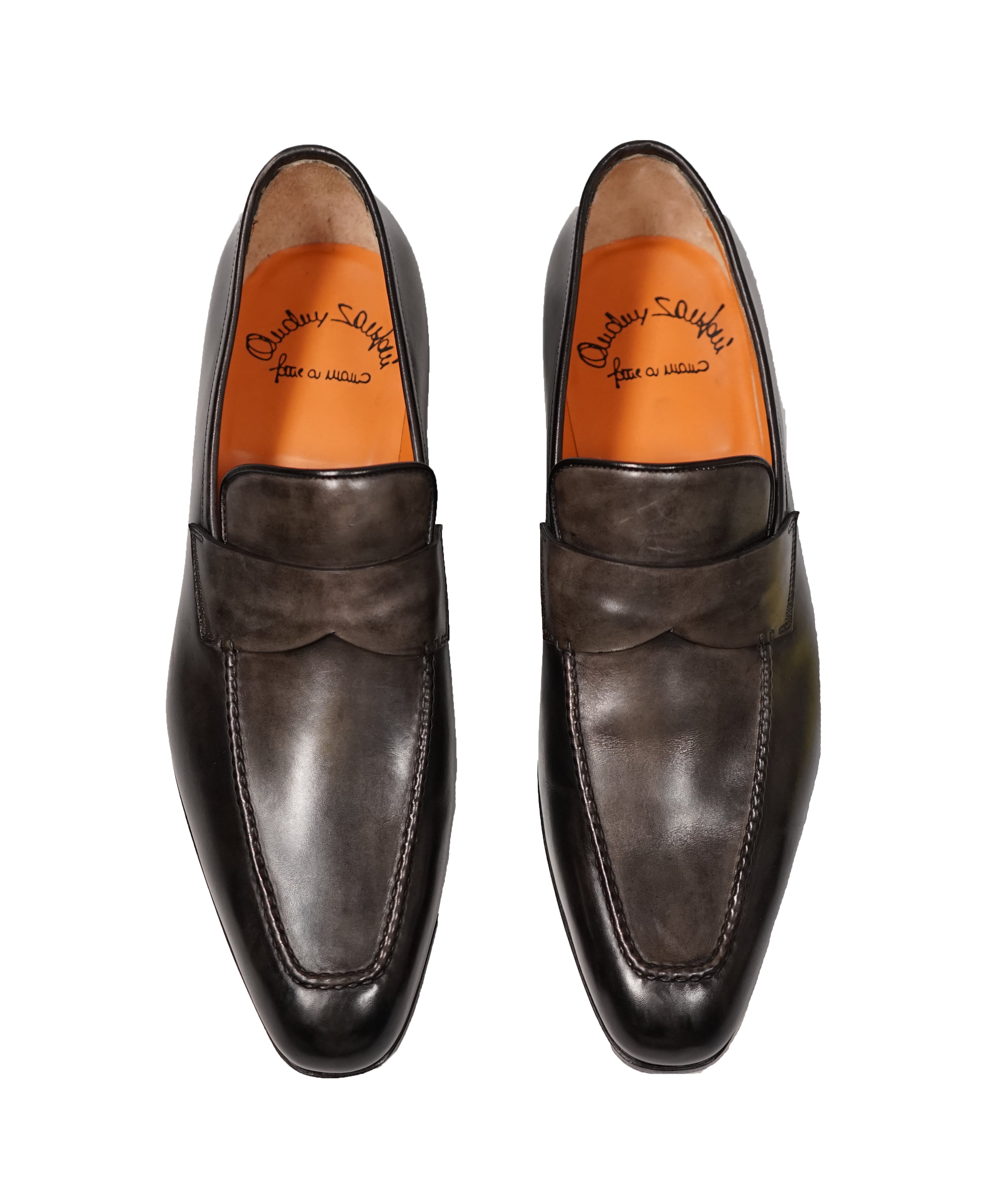 SANTONI - Fatte A Mano Hand Patina Moc Penny Loafers- 10.5 – Luxe Hanger