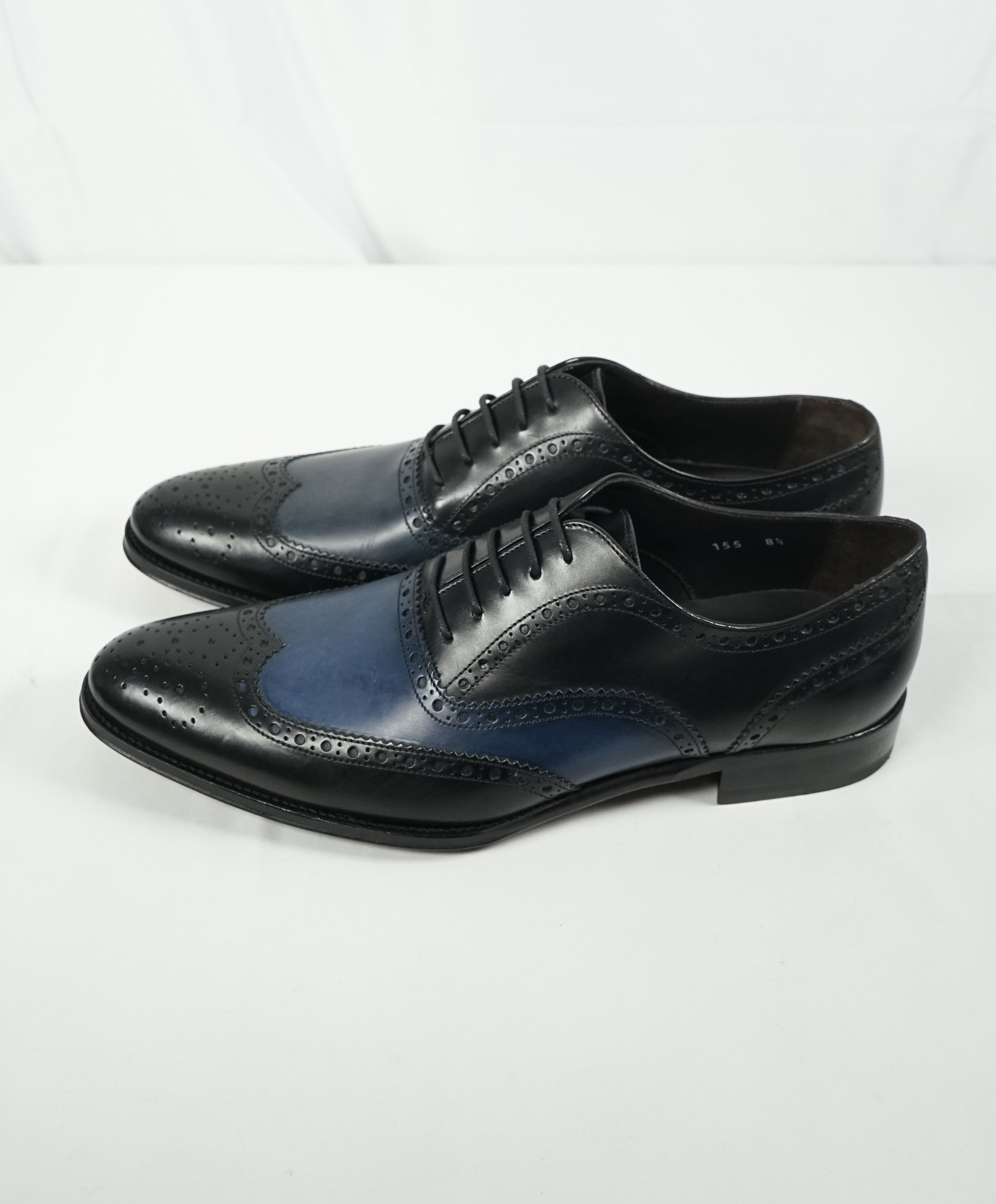 TO BOOT NEW YORK - Two Tone Wingtip Brogue Oxford Black/ Blue - 8.5 ...