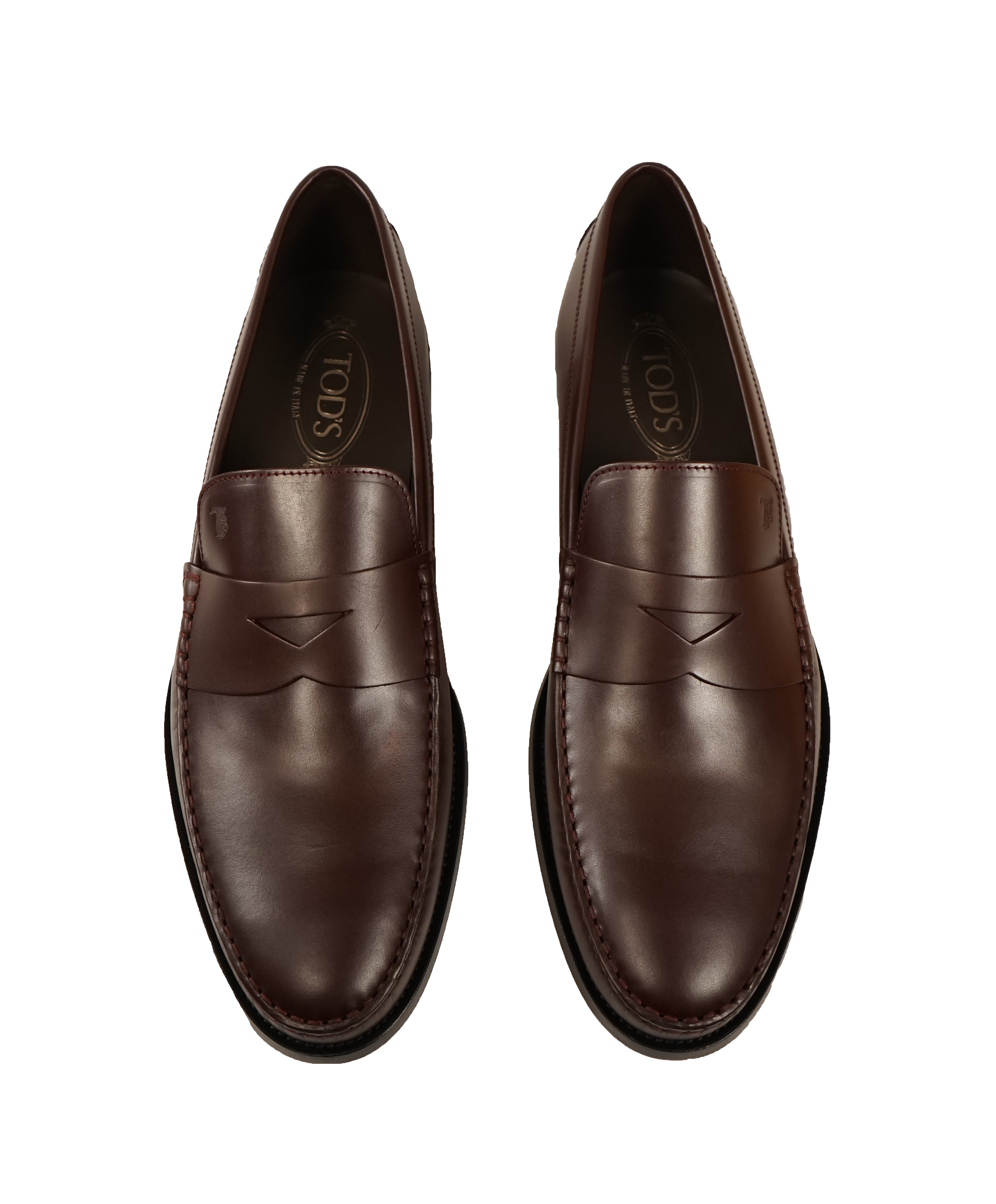 TOD’S - Burgundy Oxblood Leather Penny Loafers “Boston Devon” Leather ...