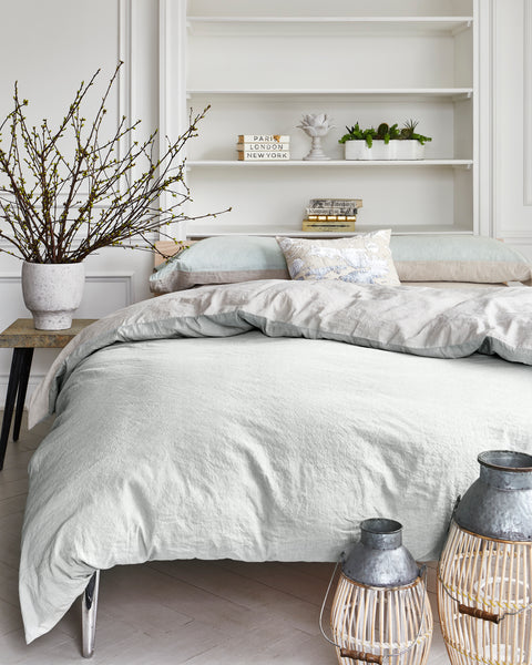 Neutral Duvet Cover on a bed
