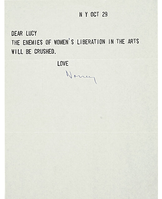 Letter from Nancy Spero to Lucy Lippard