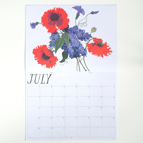 July poppies and lilac from banquet Workshop's 2018 calendar