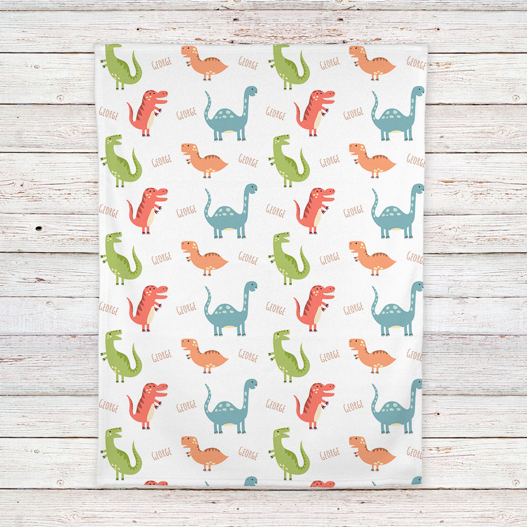 Dinosaur Personalized Fleece Baby Boy Name Blanket – Stork Wares