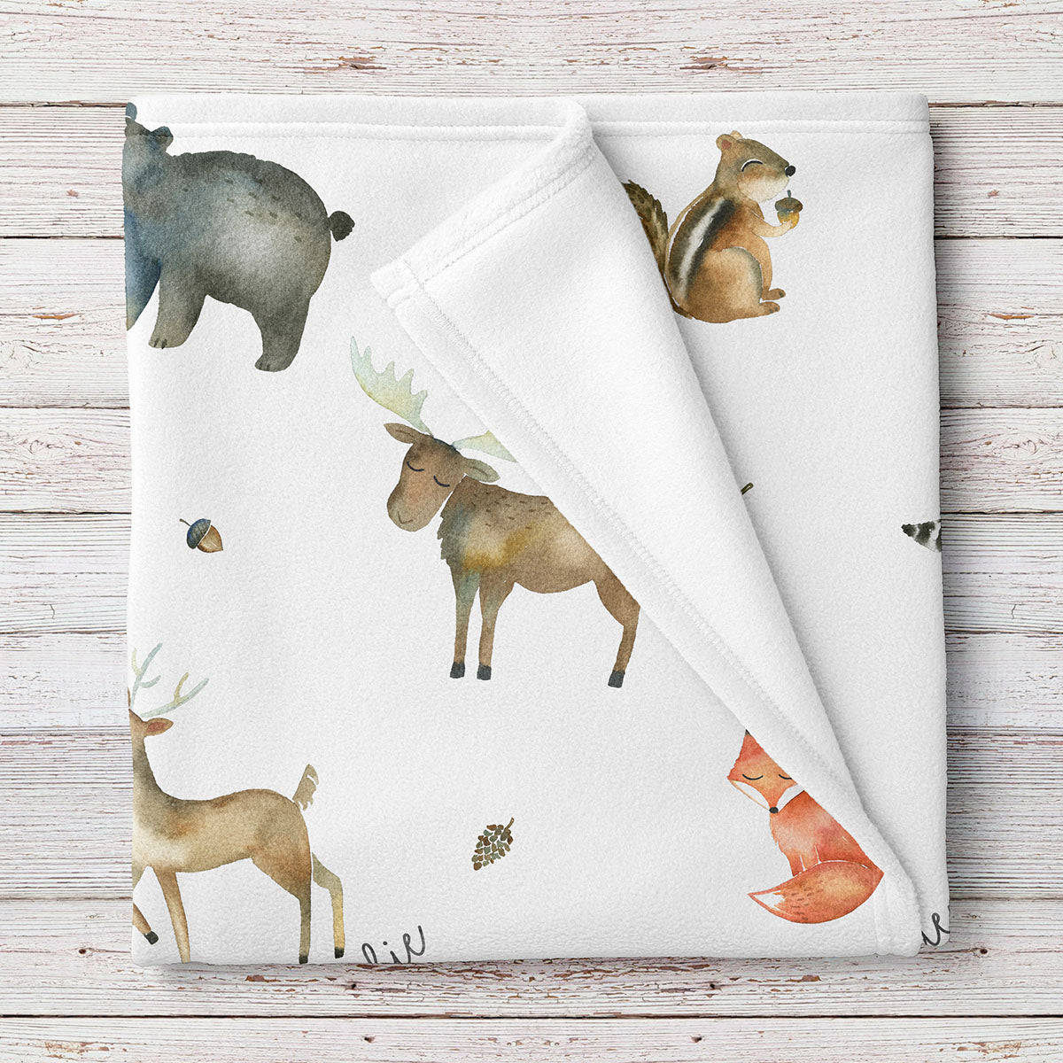 personalized woodland baby blankets