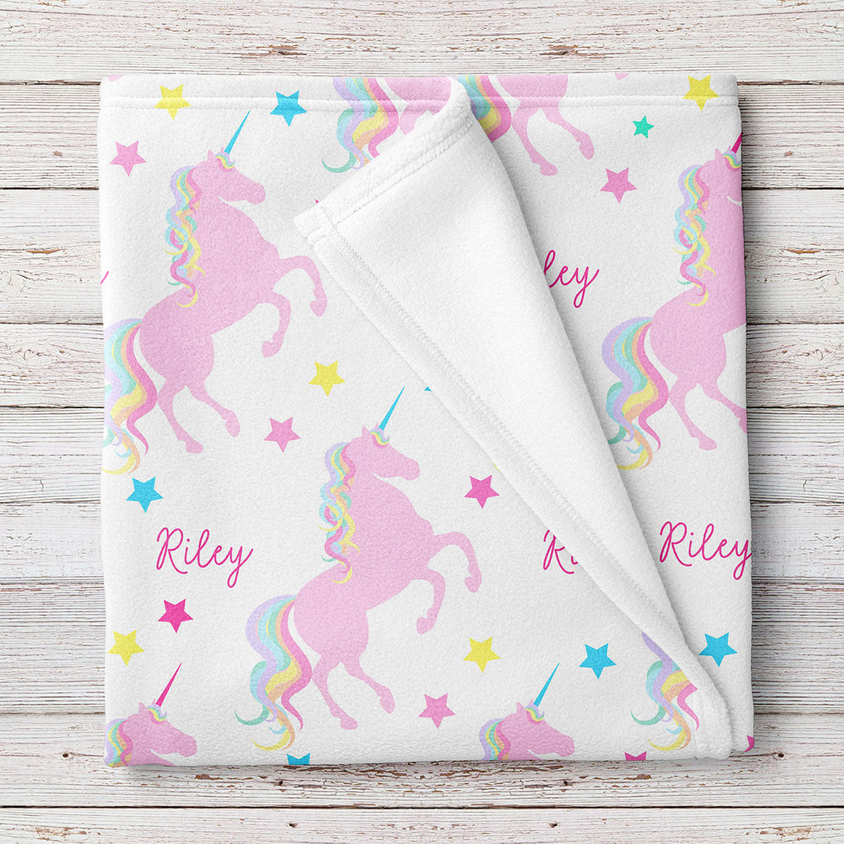Unicorn Fleece Baby Blanket Personalized