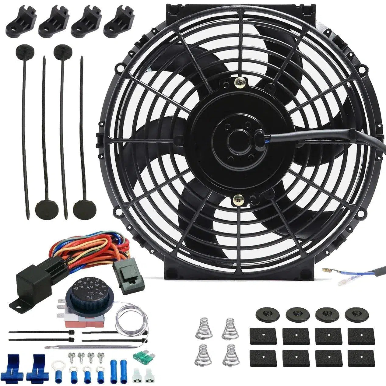 16-17 Inch 130w Electric Radiator Fan Adjustable Thermostat Wiring Swi –  American Volt