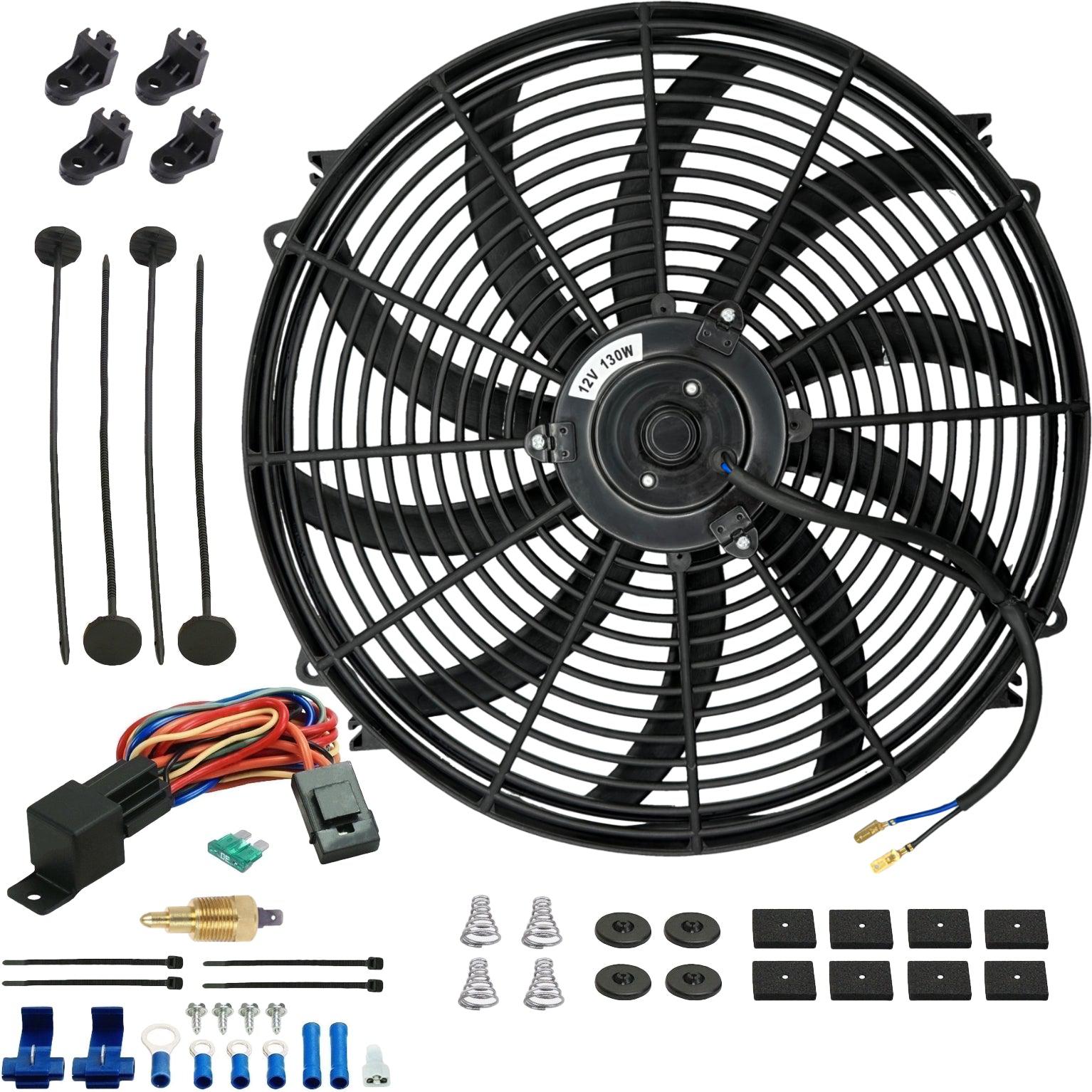 16-17 Inch 130w Electric Fan Adjustable Temperature Controller Wire Kit