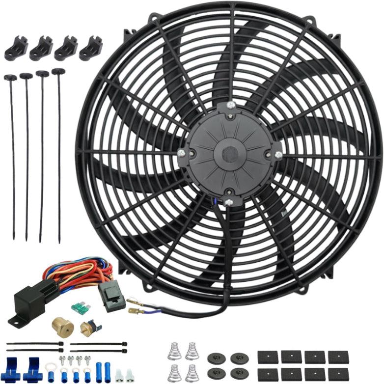 16-17 Inch 180w Electric Radiator Fan Thread-In Probe Thermostat Switch