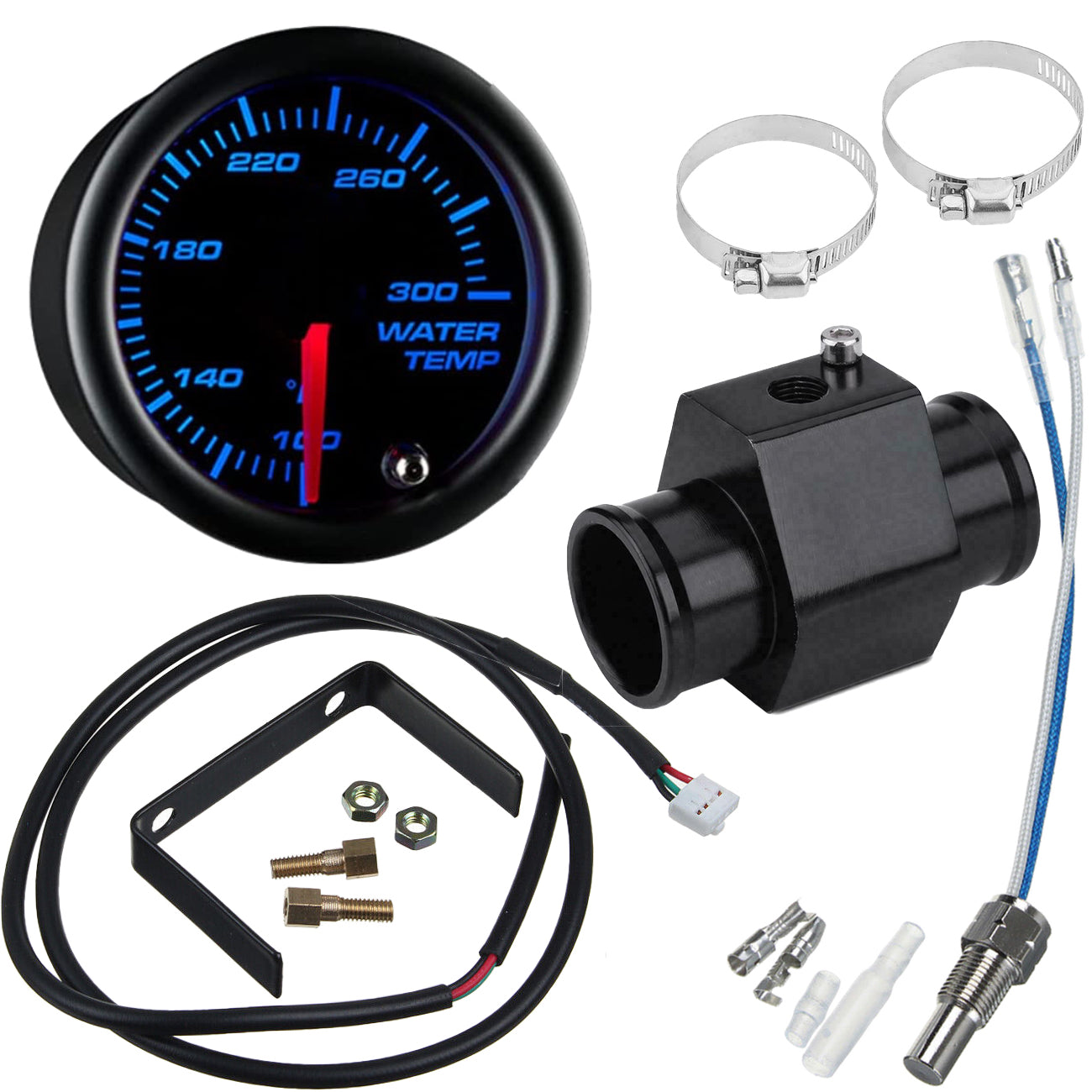 2 Inch Water Temperature Gauge Radiator Hose Adapter Sending Unit Kit