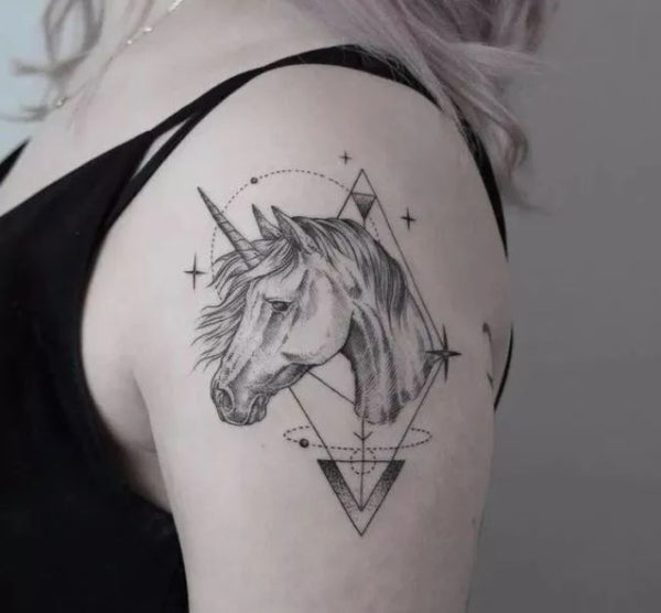 Premium Vector | Unicorn tattoo design vector
