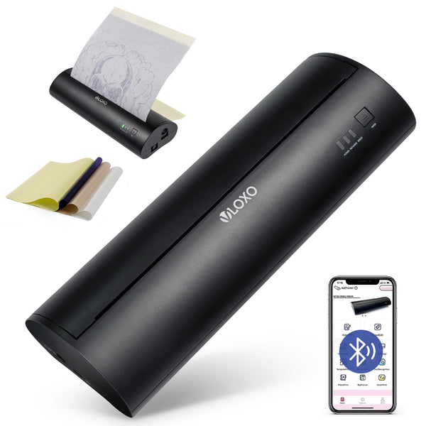 VLOXO Bluetooth Tattoo Stencil Printer 2023 Version Compatible with  IOS/Android/Windows System Rechargeable Thermal Tattoo Copier with 10 pcs  Free