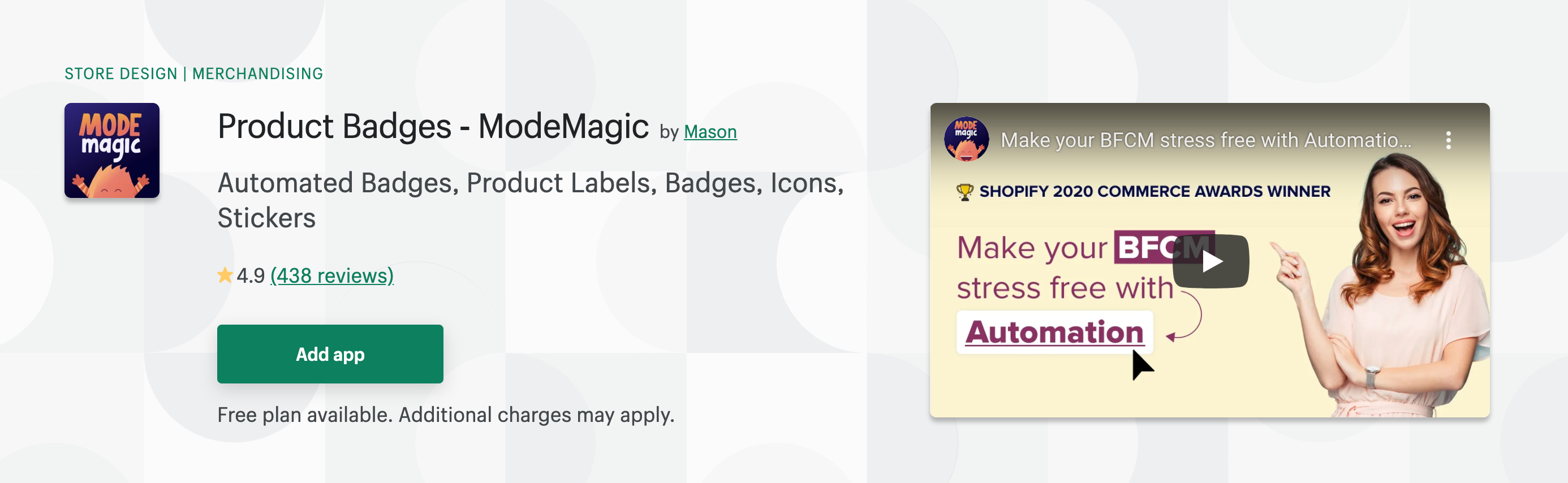 Product badges Mason bfcm 2021